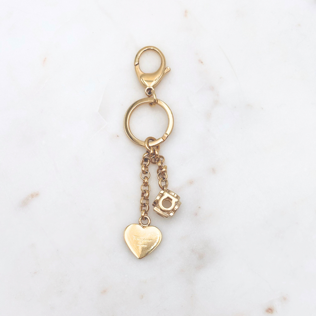 Ferragamo Gold Heart Bag Charm