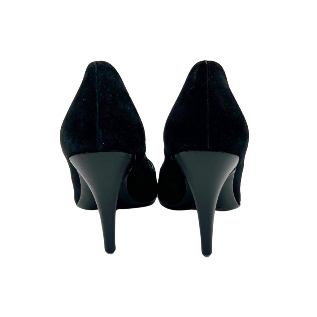 Dolce & Gabbana Black Suede Buckle Pumps, 37.5