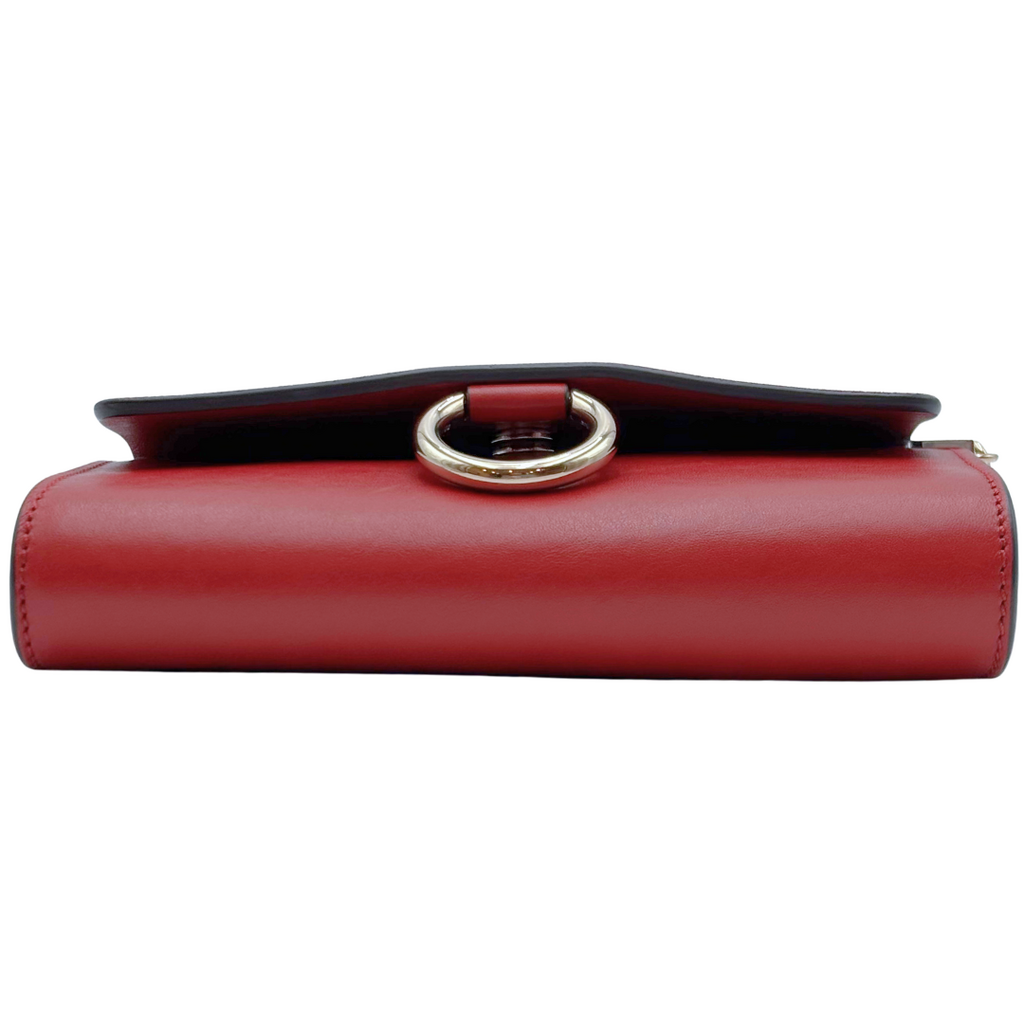 Chloe Red Faye Suede & Leather Crossbody