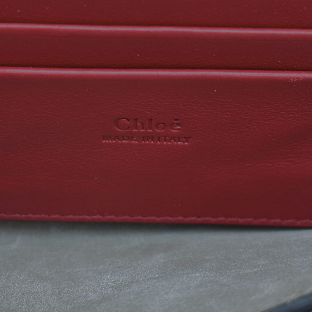 Chloe Red Faye Suede & Leather Crossbody
