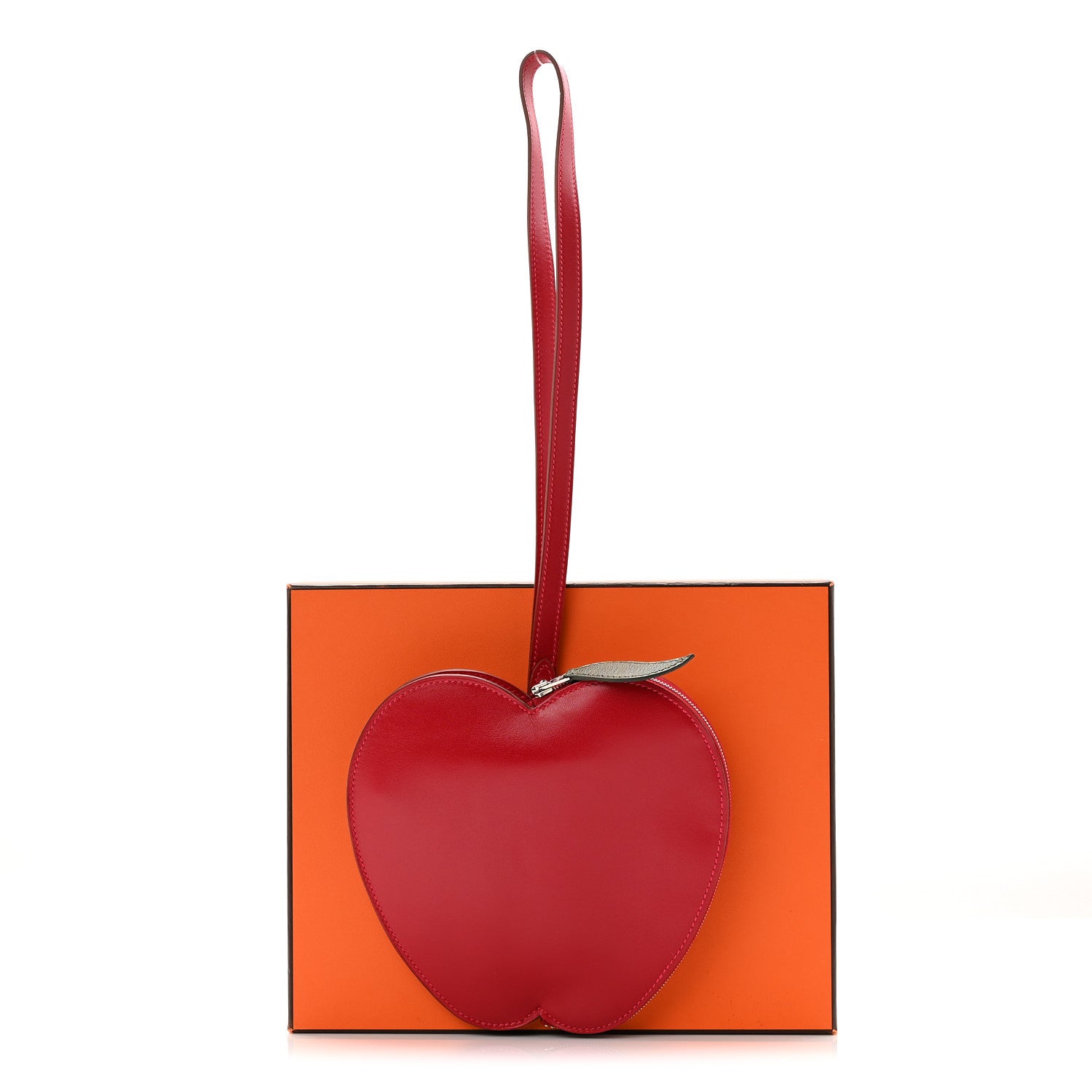 Tadelakt Chevre Tutti Frutti Pomme Purse Wristlet Rouge Vif