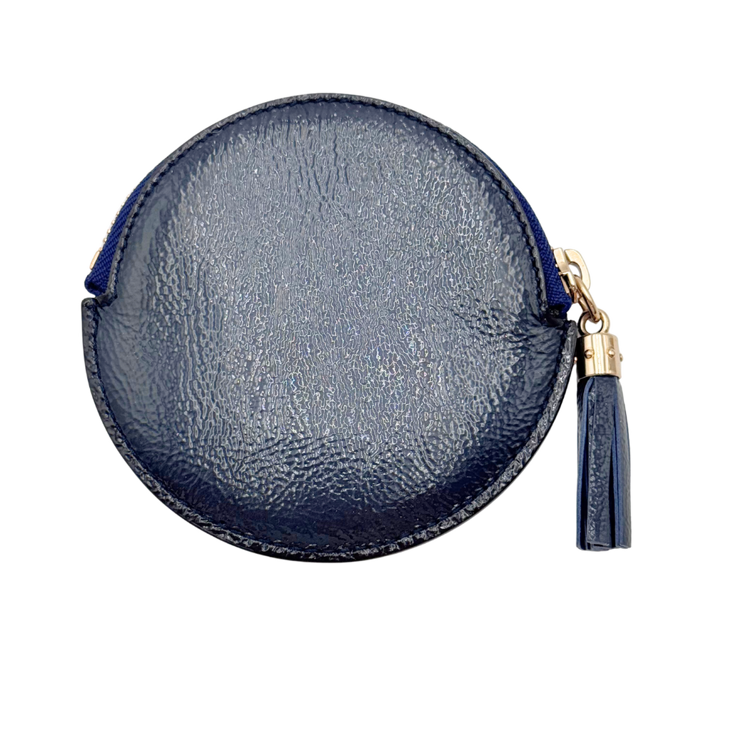 Gucci Soho Dark Navy Patent Zip Around Coin Holder Navy