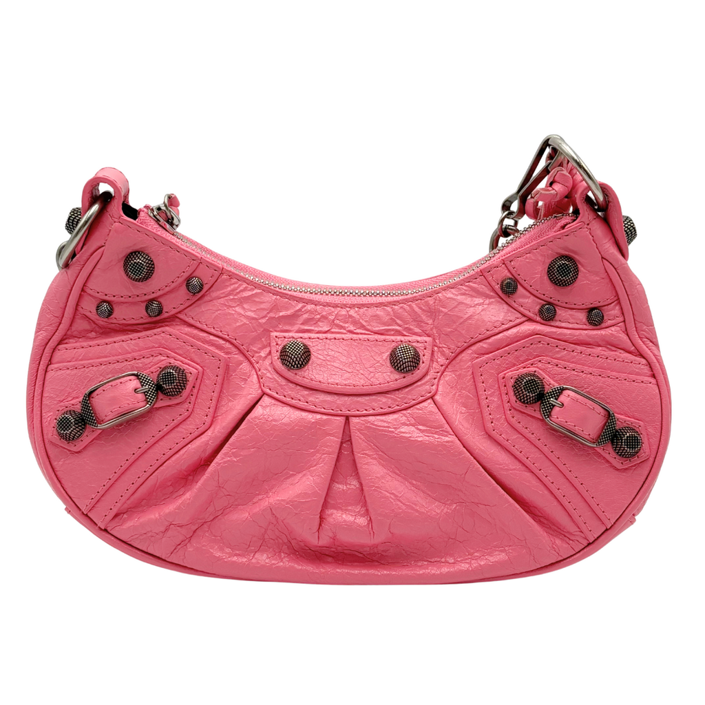 Balenciaga Pink Le Cagole XS Lambskin Leather Shoulder Bag