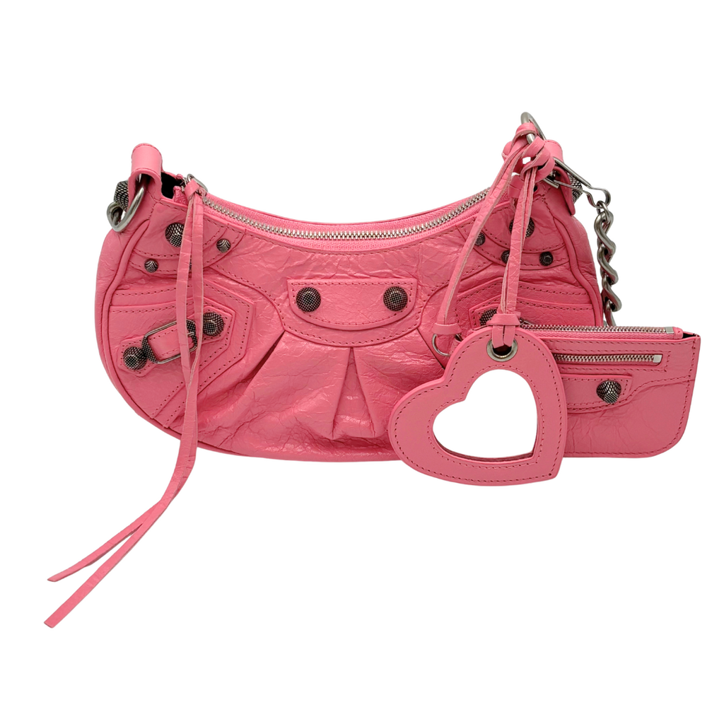 Balenciaga Pink Le Cagole XS Lambskin Leather Shoulder Bag