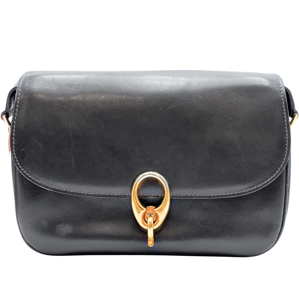 Celine Black Leather Shoulder Bag