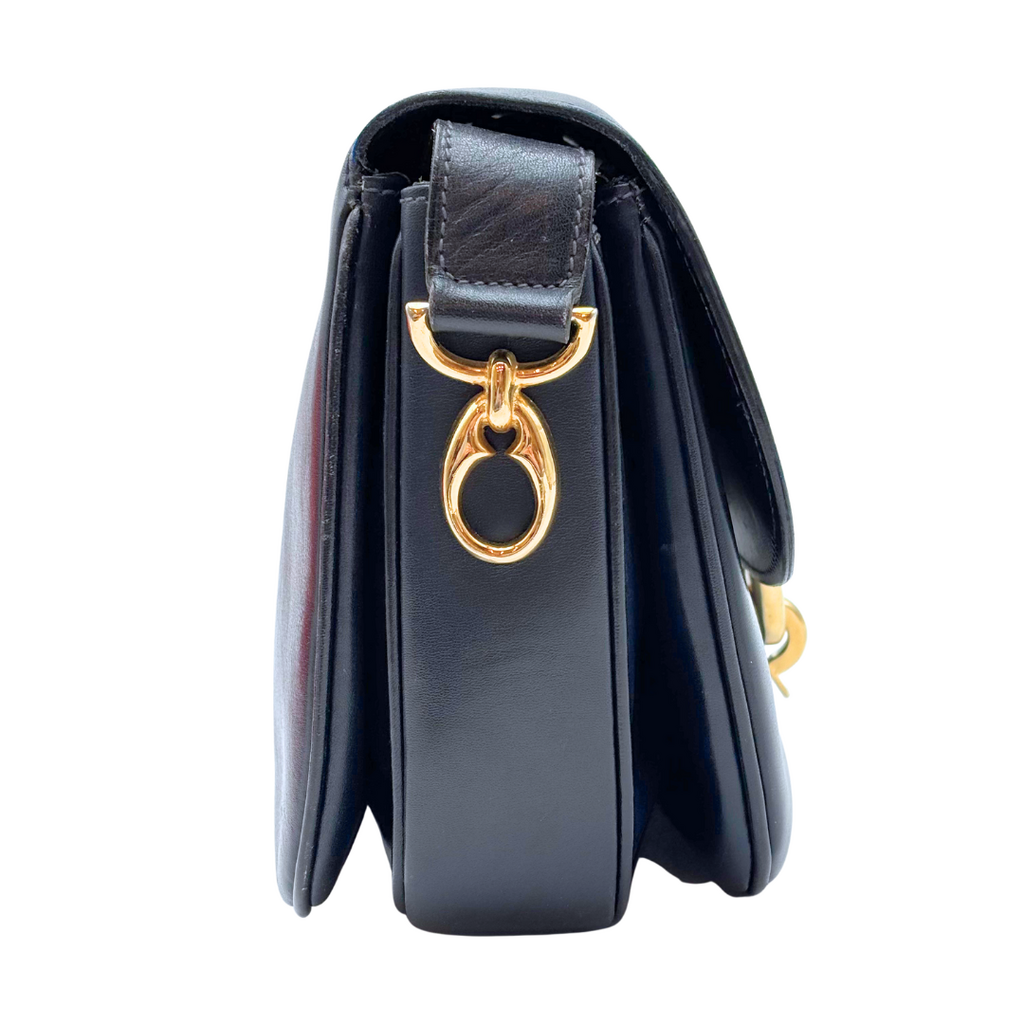 Celine Black Leather Shoulder Bag