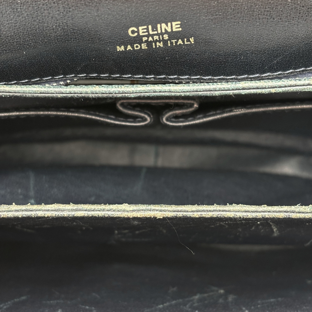 Celine Black Leather Shoulder Bag