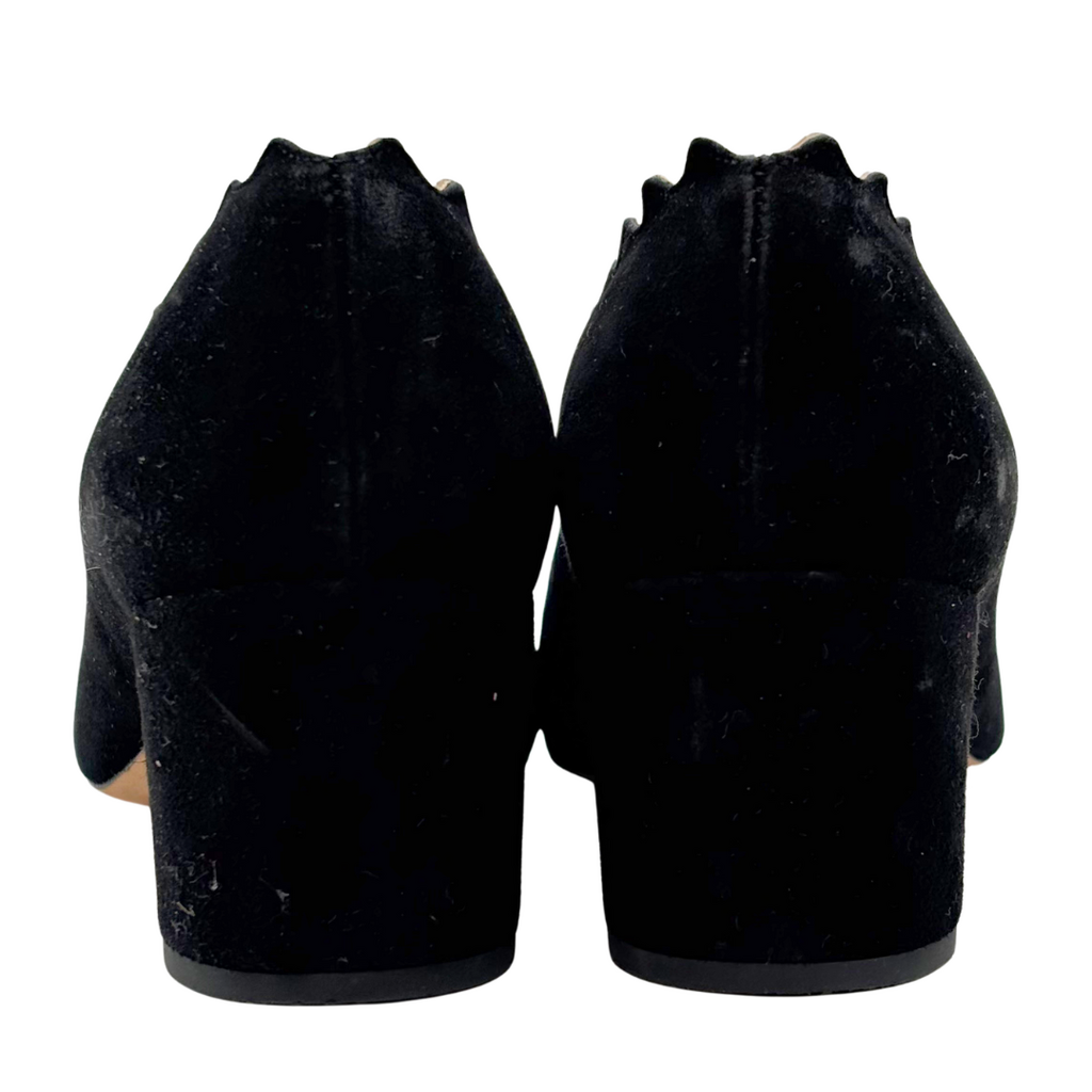 Chloe Black Suede Scalloped Pump, 36