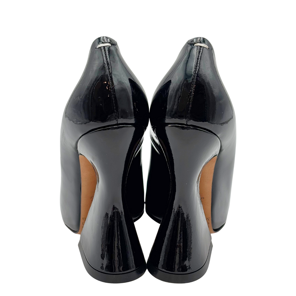 Maison Margiela Black Patent Sculptural Pumps, 37.5