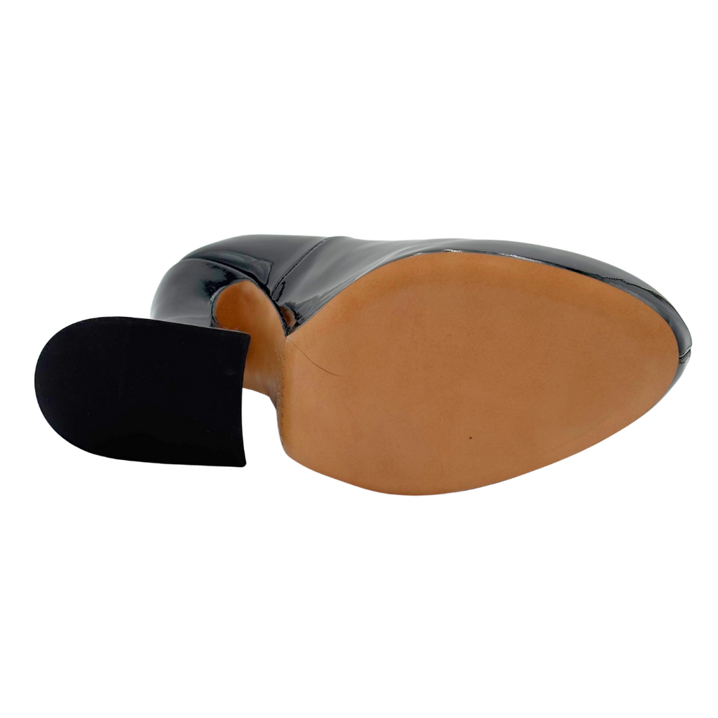 Maison Margiela Black Patent Sculptural Pumps, 37.5