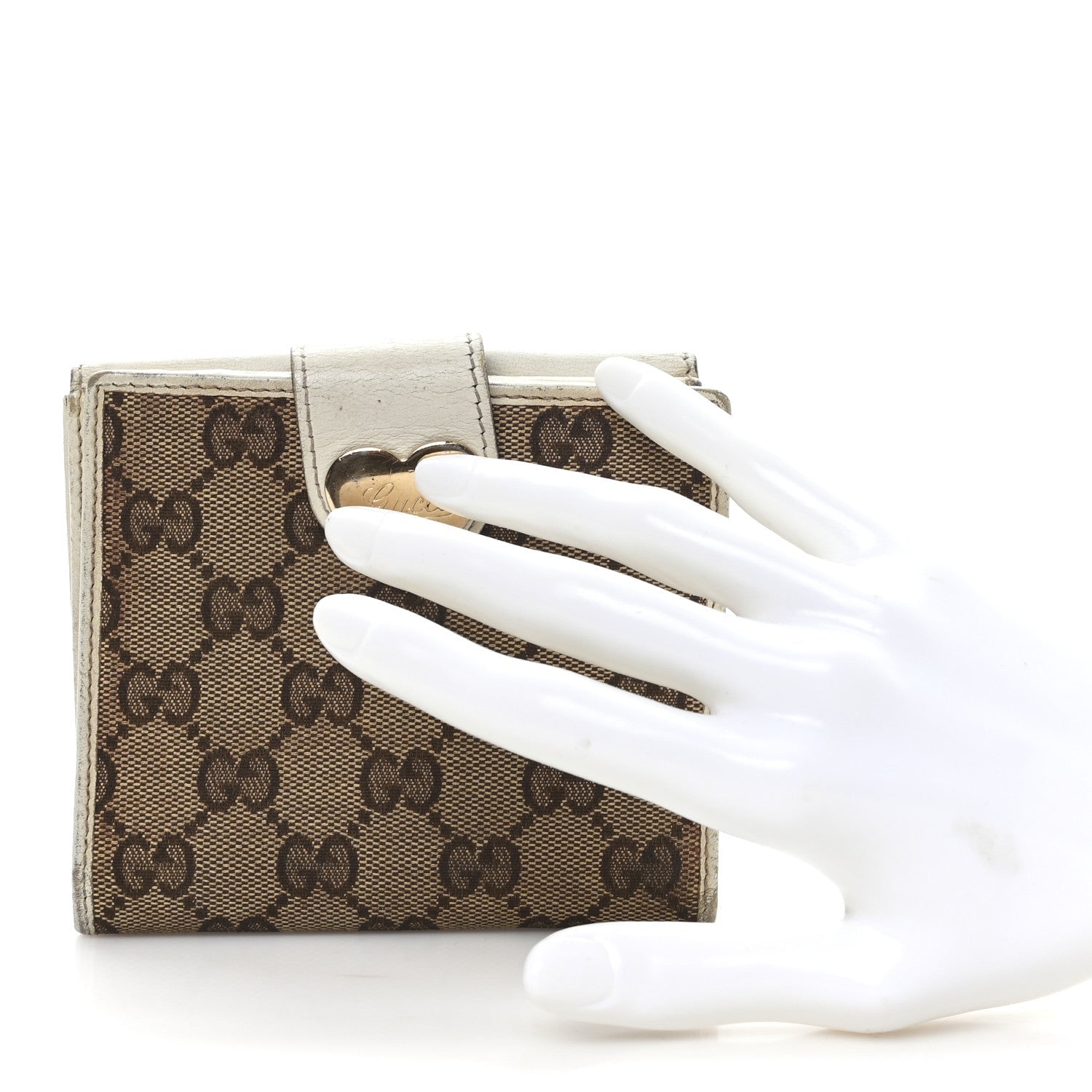 Monogram Heart French Wallet White