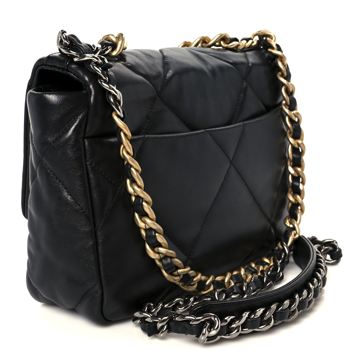 Lambskin Quilted Medium Chanel 19 Flap Black