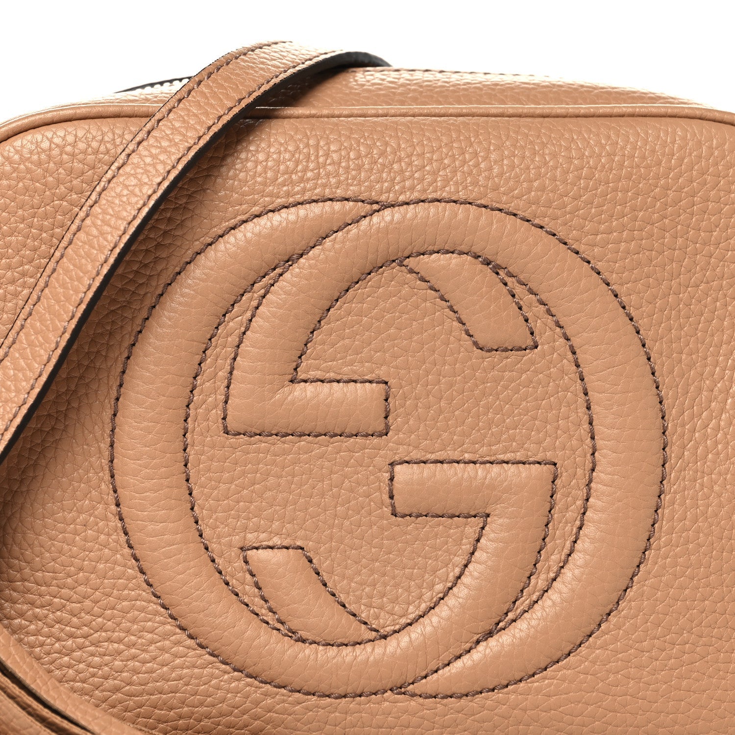 Pebbled Calfskin Small Soho Disco Bag Camelia