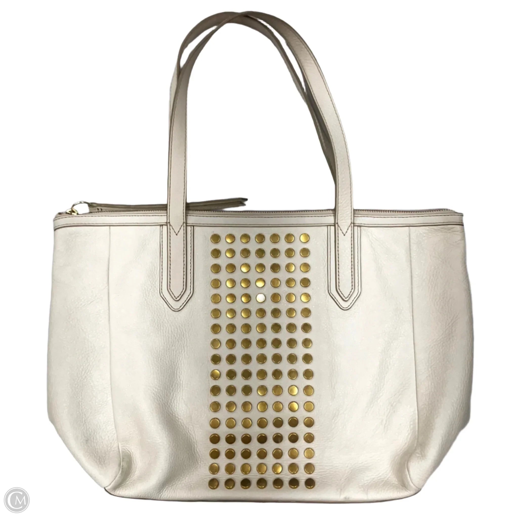 Handbag Leather By Fossil, Size: Medium
