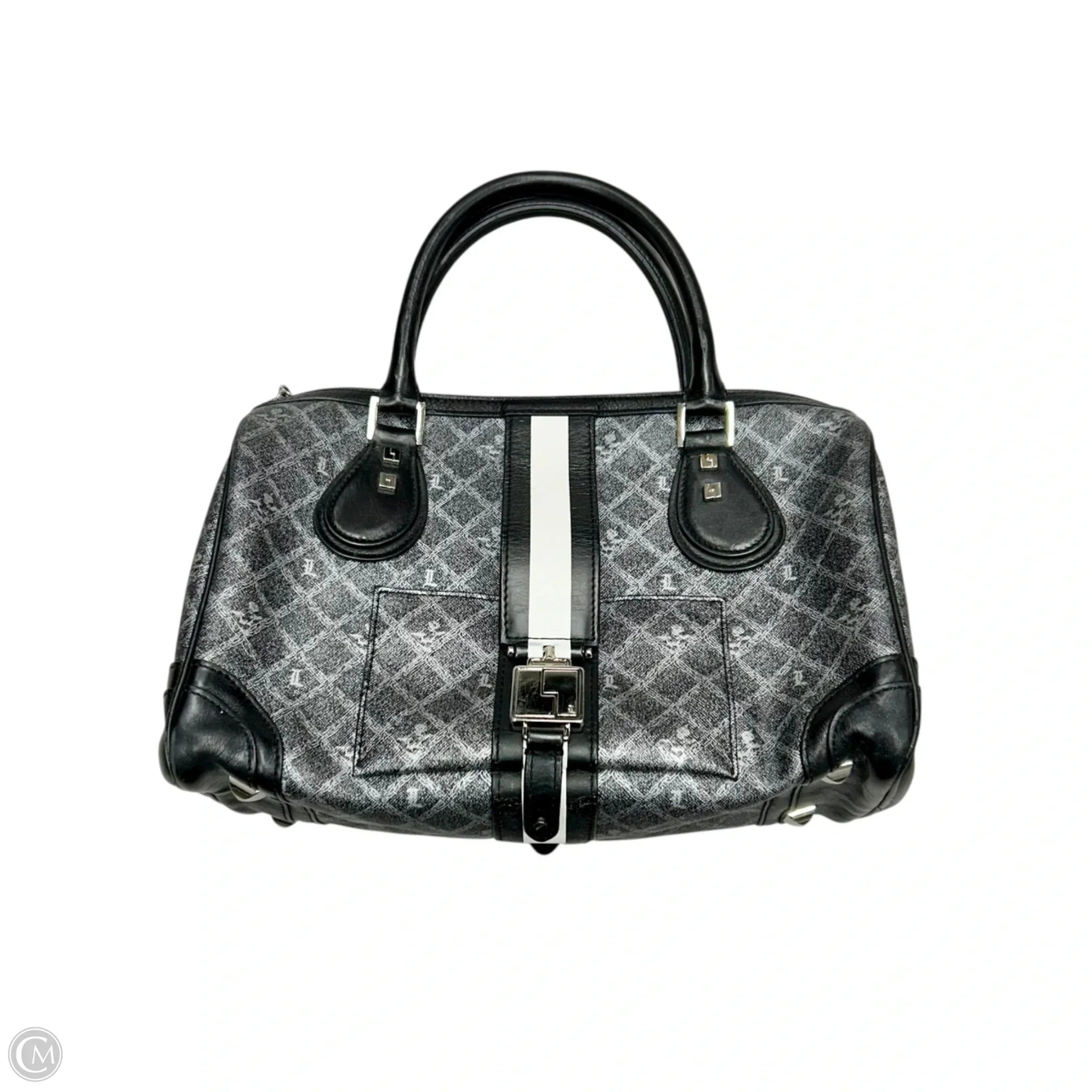 Handbag Leather By Lamb, Size: Medium