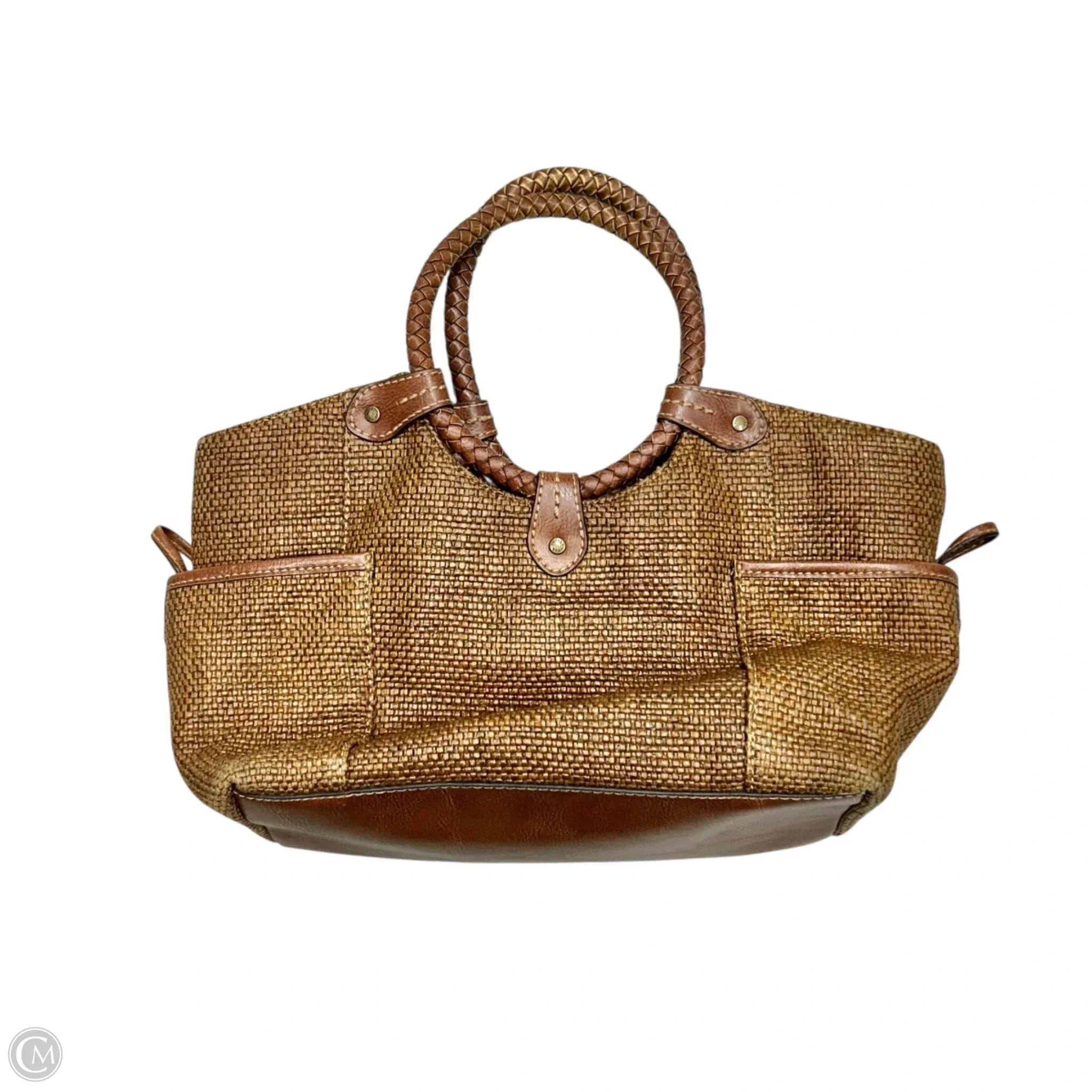 Handbag Leather By Fossil, Size: Medium