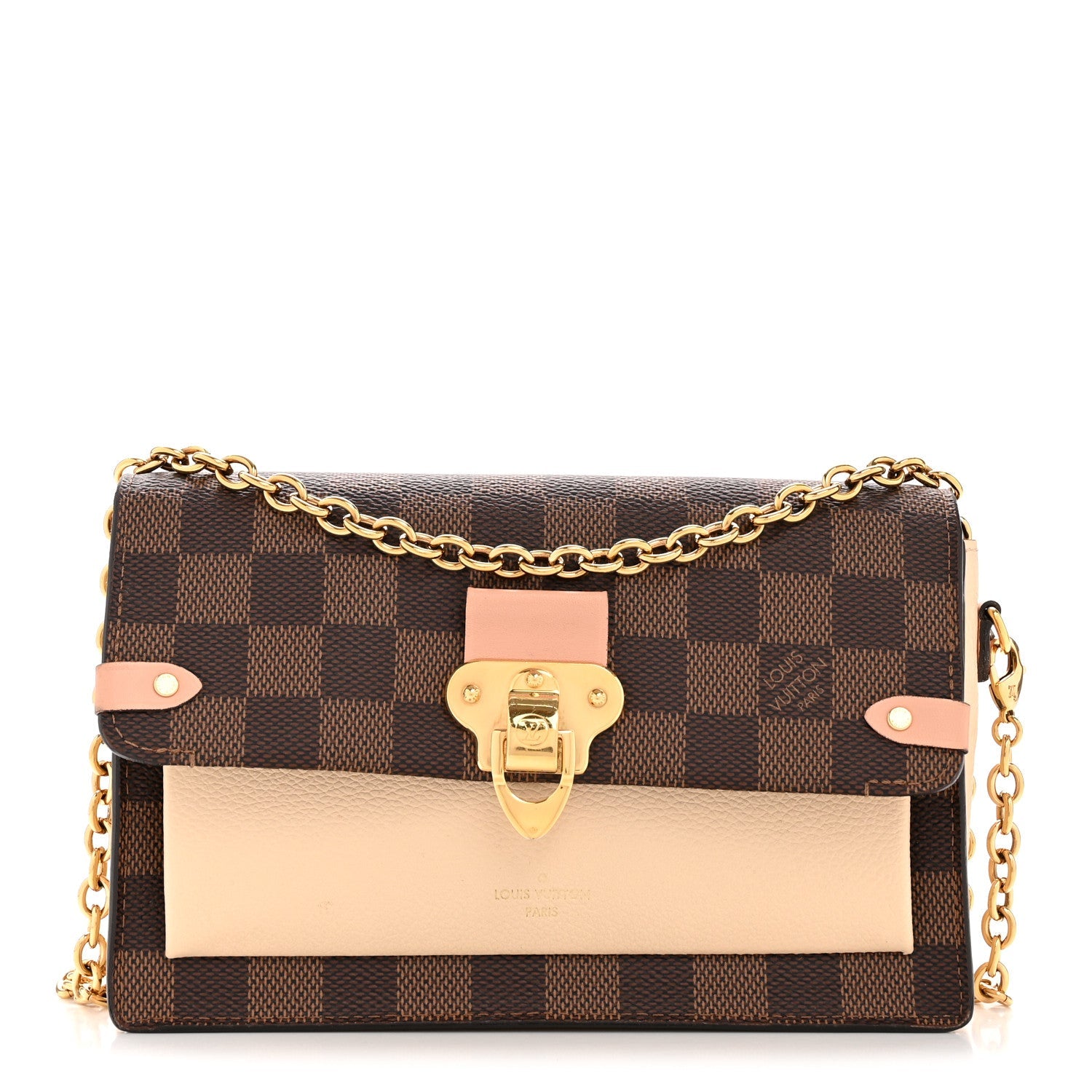 Damier Ebene Vavin Chain Wallet Creme