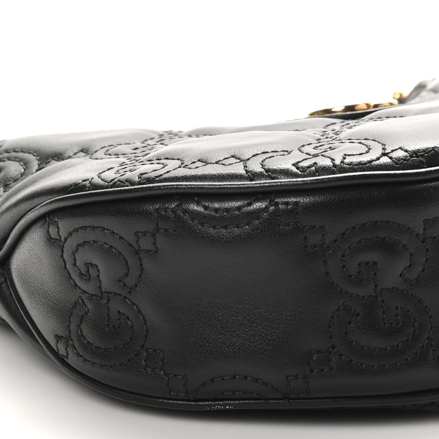 Calfskin GG Matelasse Mini Hobo Shoulder Bag Black