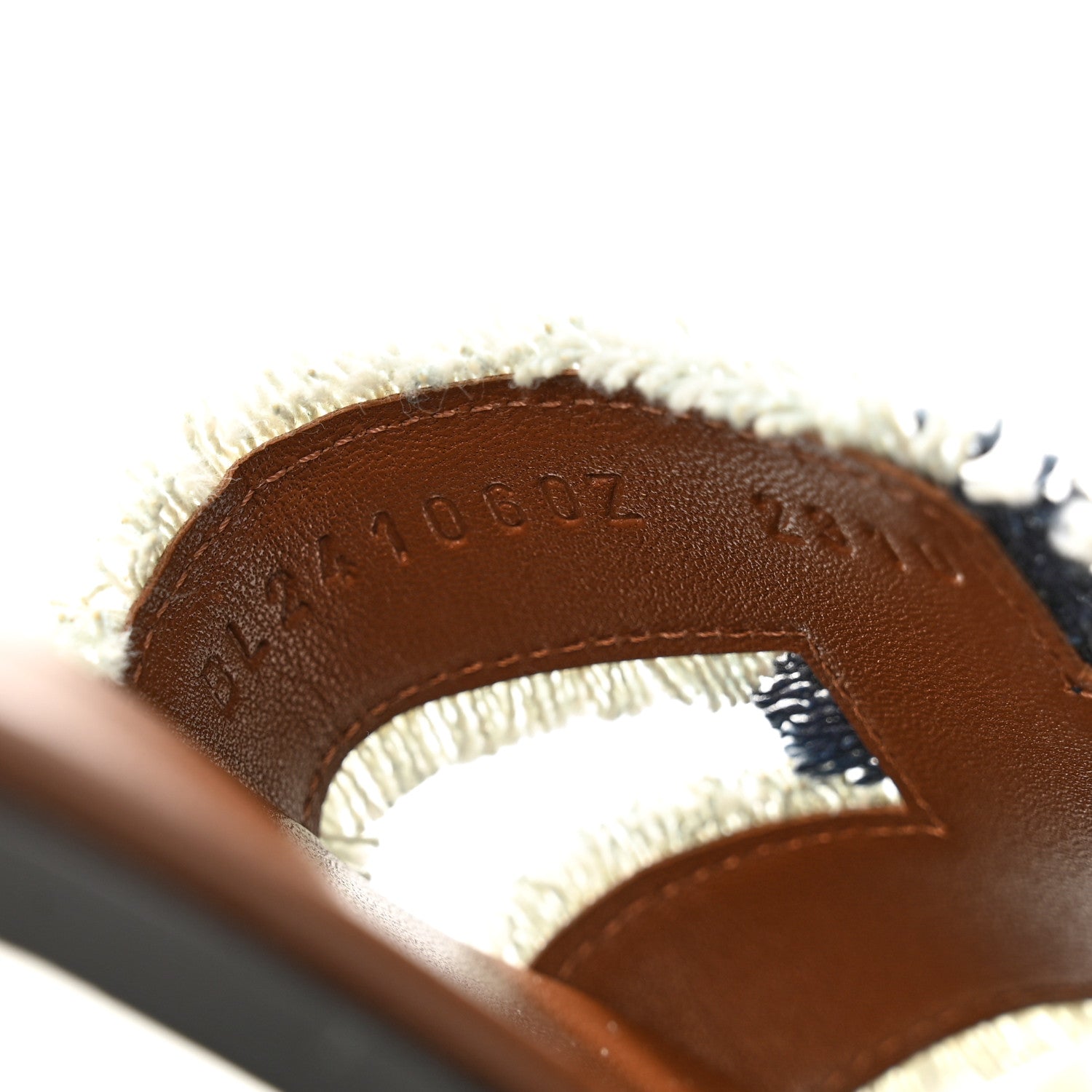 Denim Oran Fringe Sandals 36.5 Bleu Brut