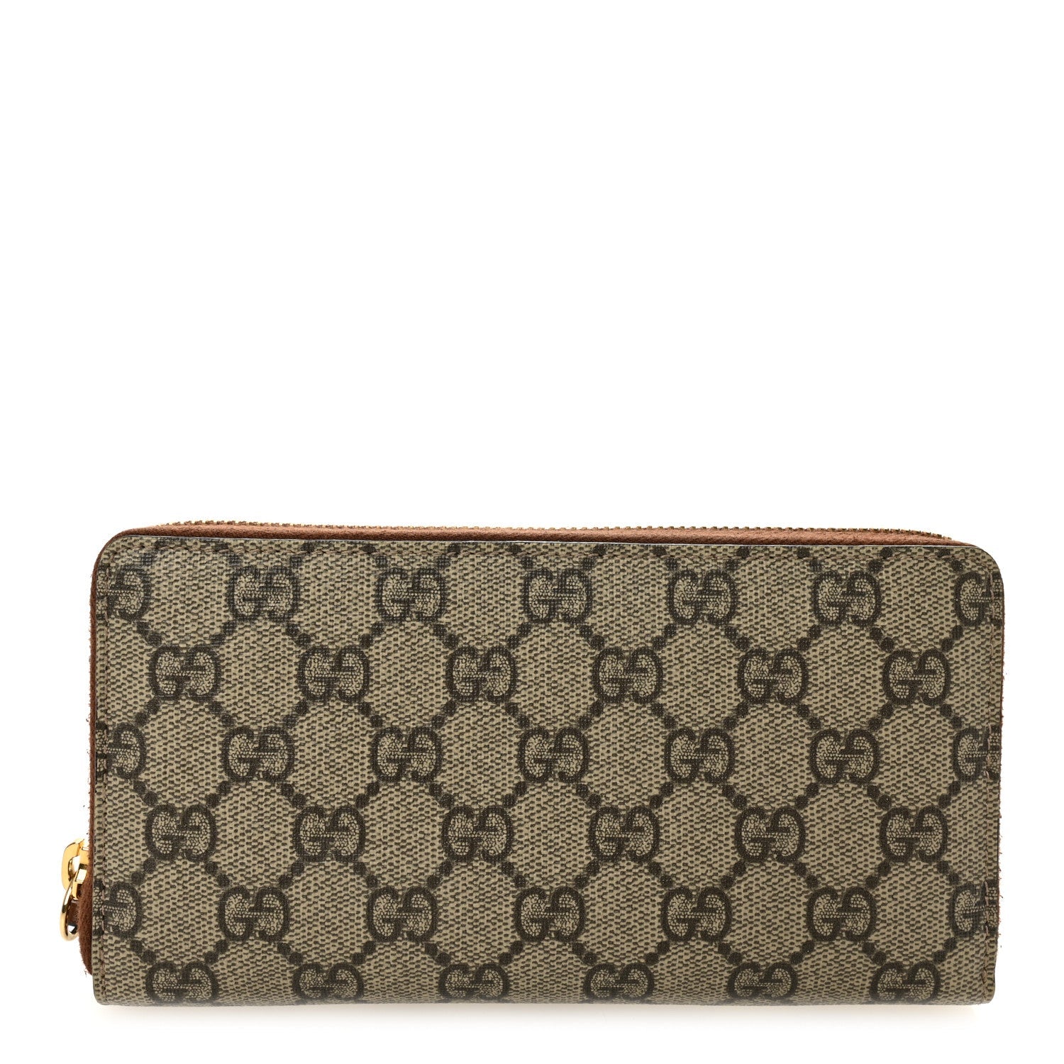 GG Supreme Monogram Cuoio Toscano Zip Around Wallet Beige Ebony Cuir