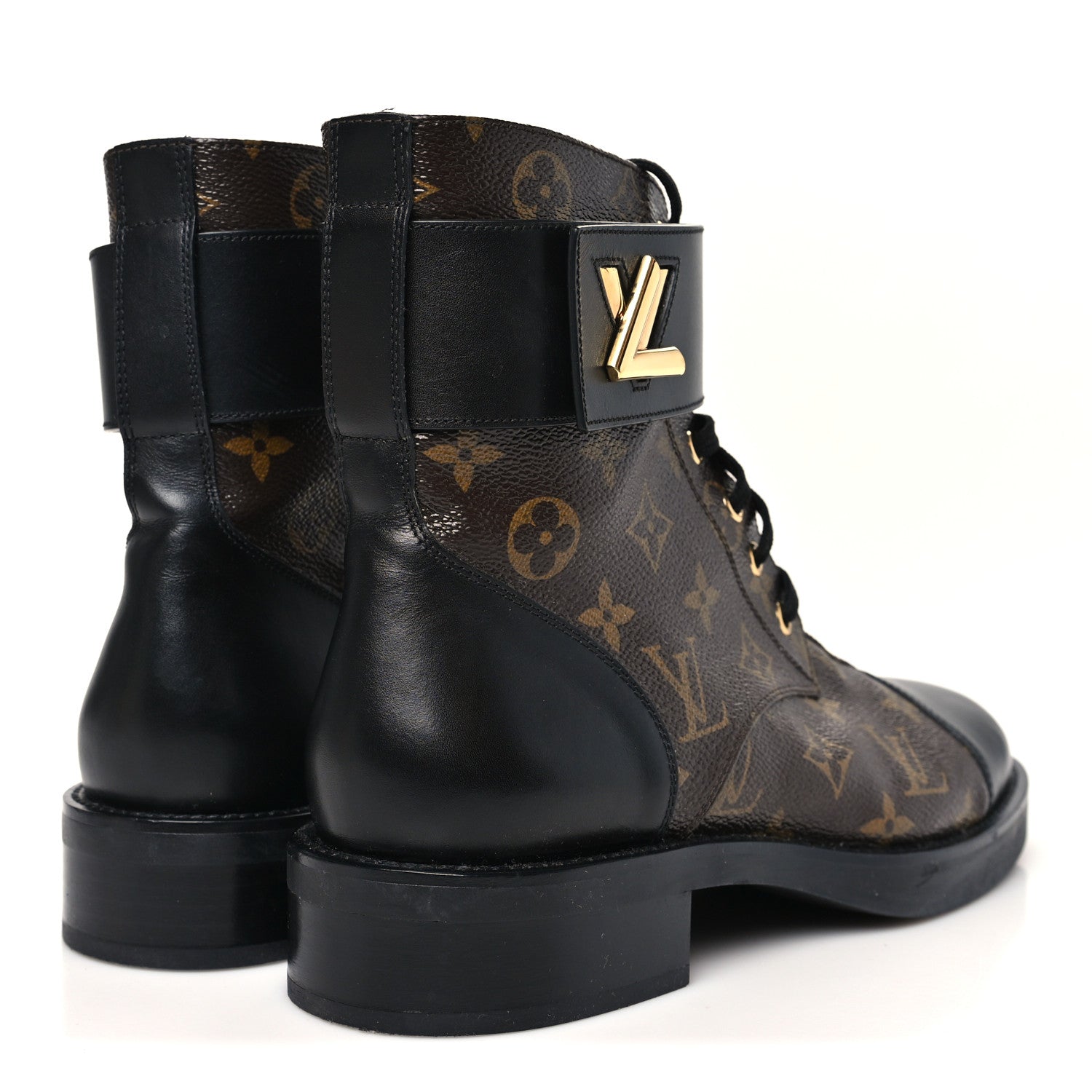 Calfskin Monogram Wonderland Flat Ranger Boots 40 Black