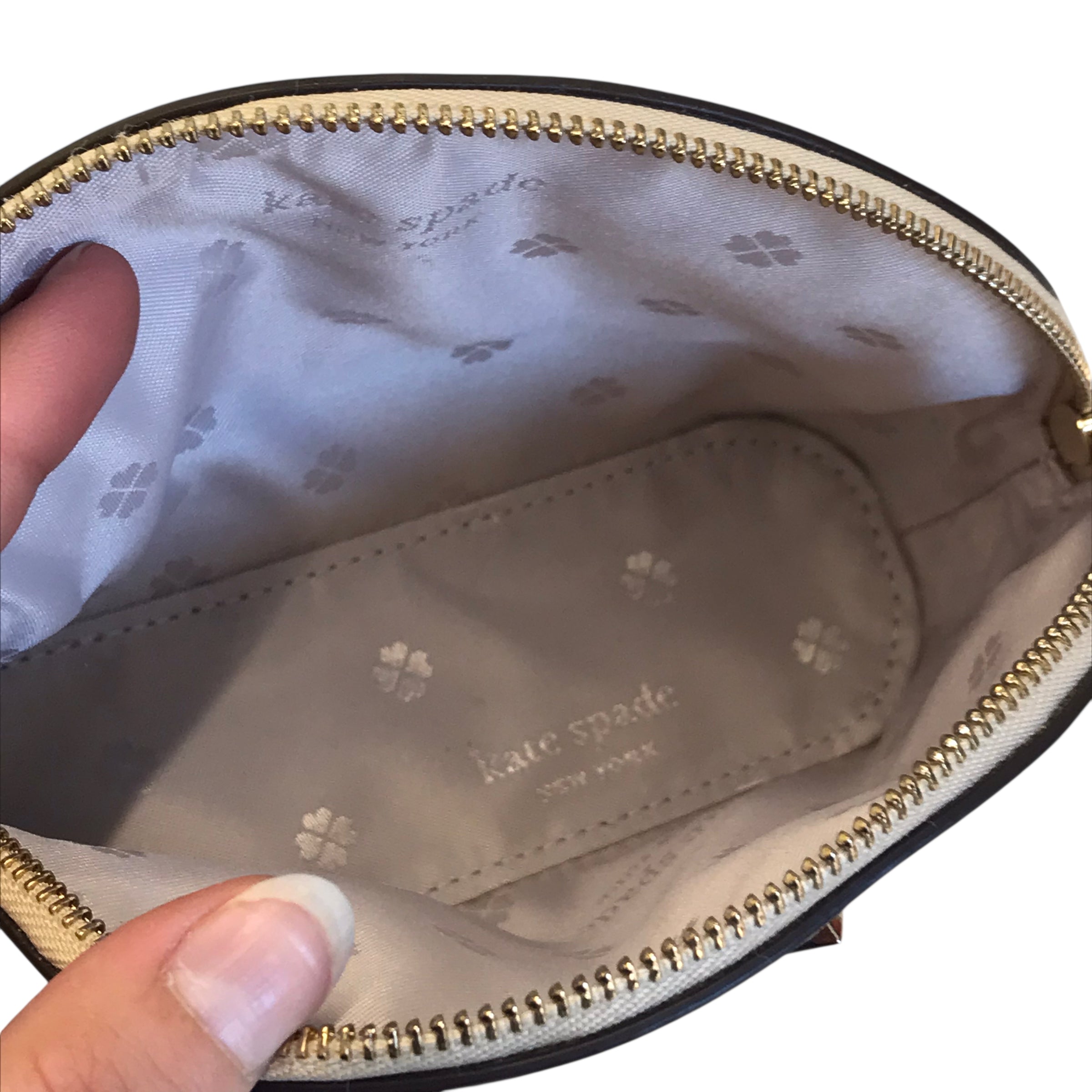Makeup Bag Designer By Kate Spade In Gold, Size:Small
