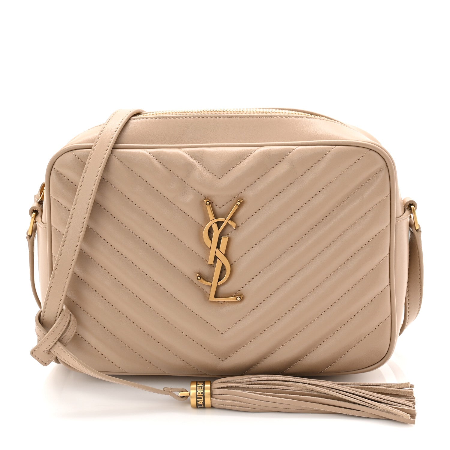 Calfskin Matelasse Monogram Lou Camera Bag Dark Beige