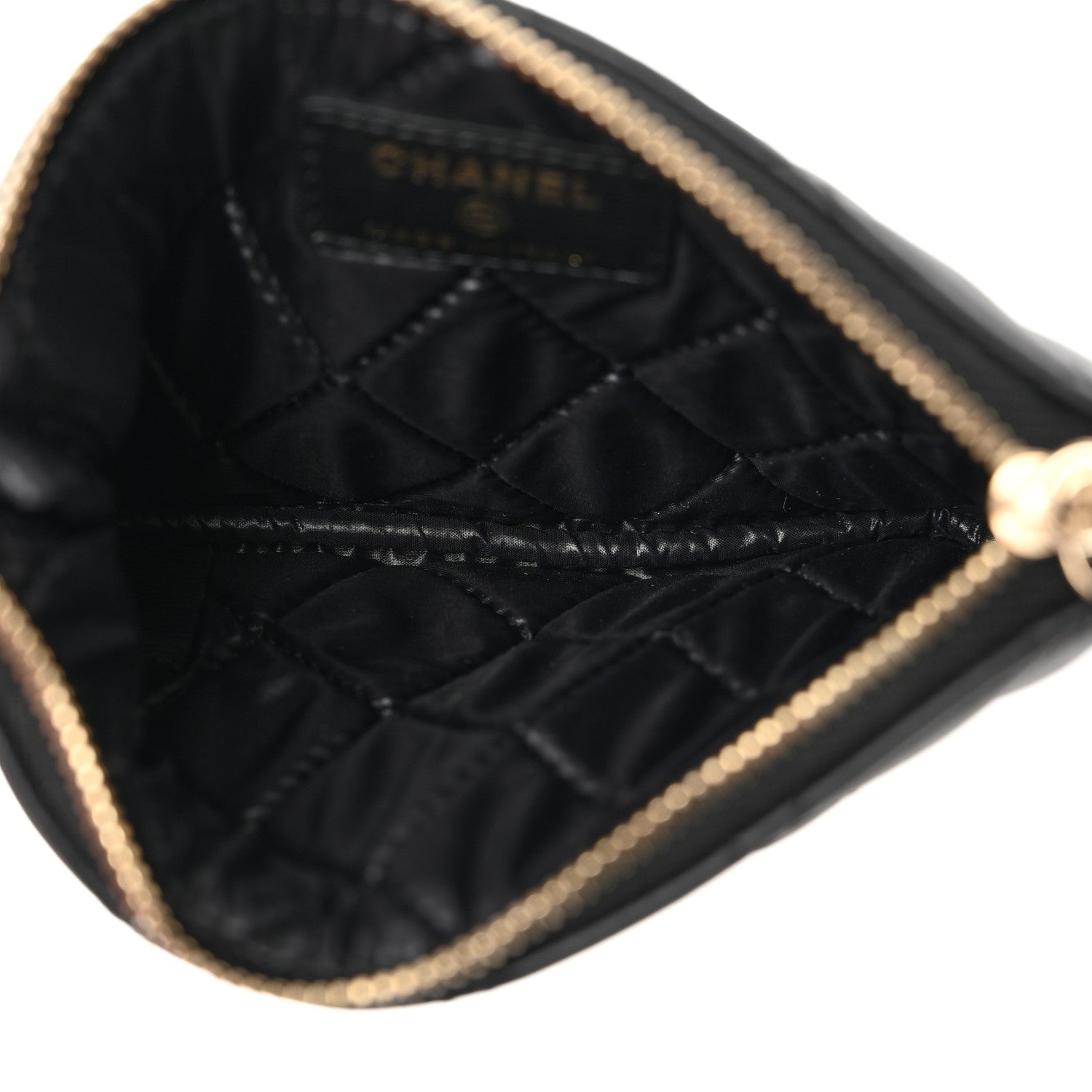Lambskin Quilted Casino Coin Purse Black