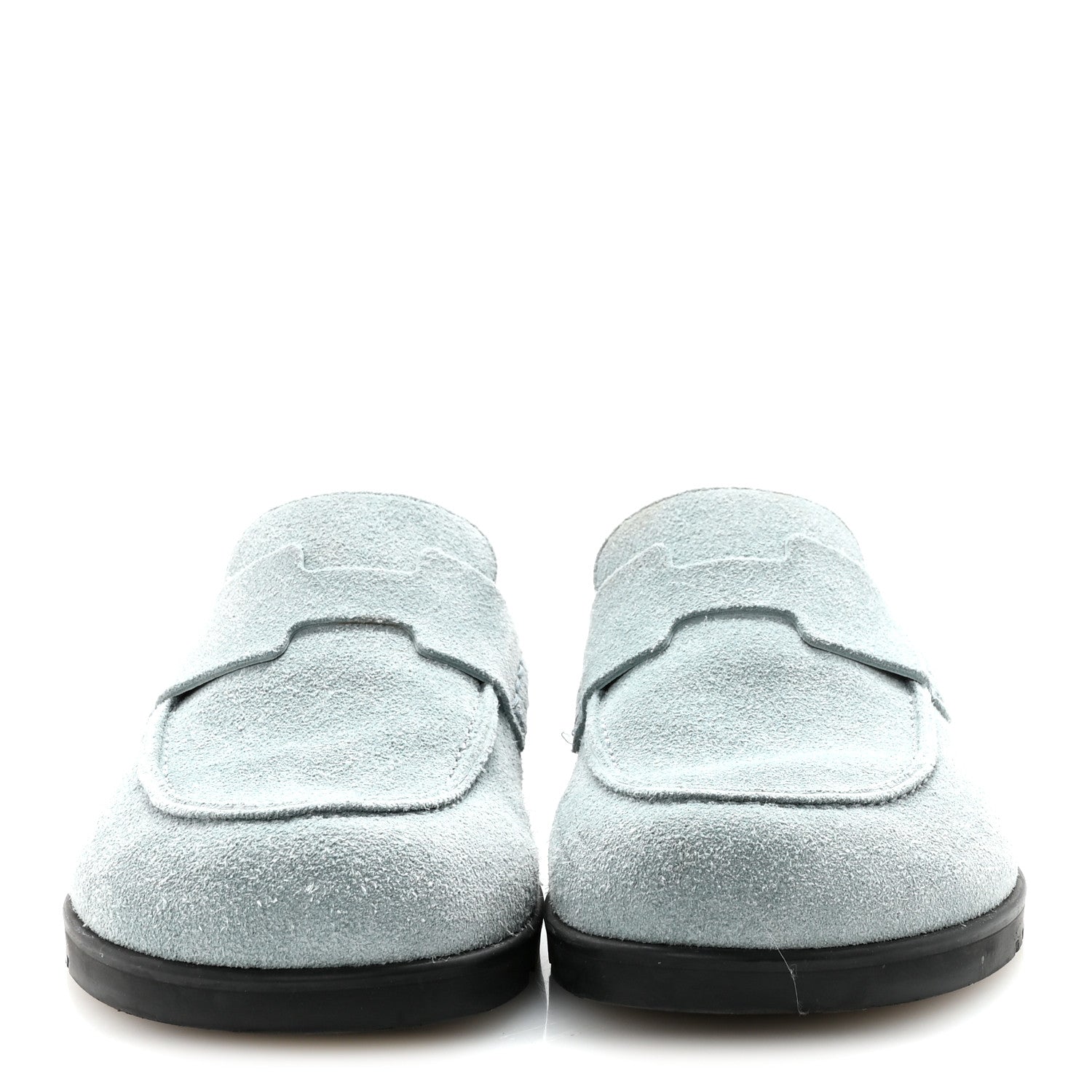 Suede Calfskin Womens Go Mules 36 Bleu Pinede