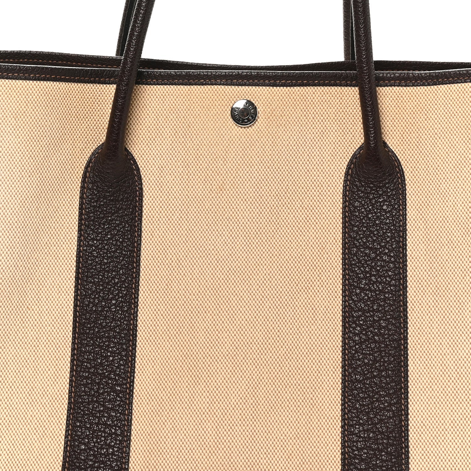 Toile Buffle Gala Garden Party Tote 36 MM Marron Fonce