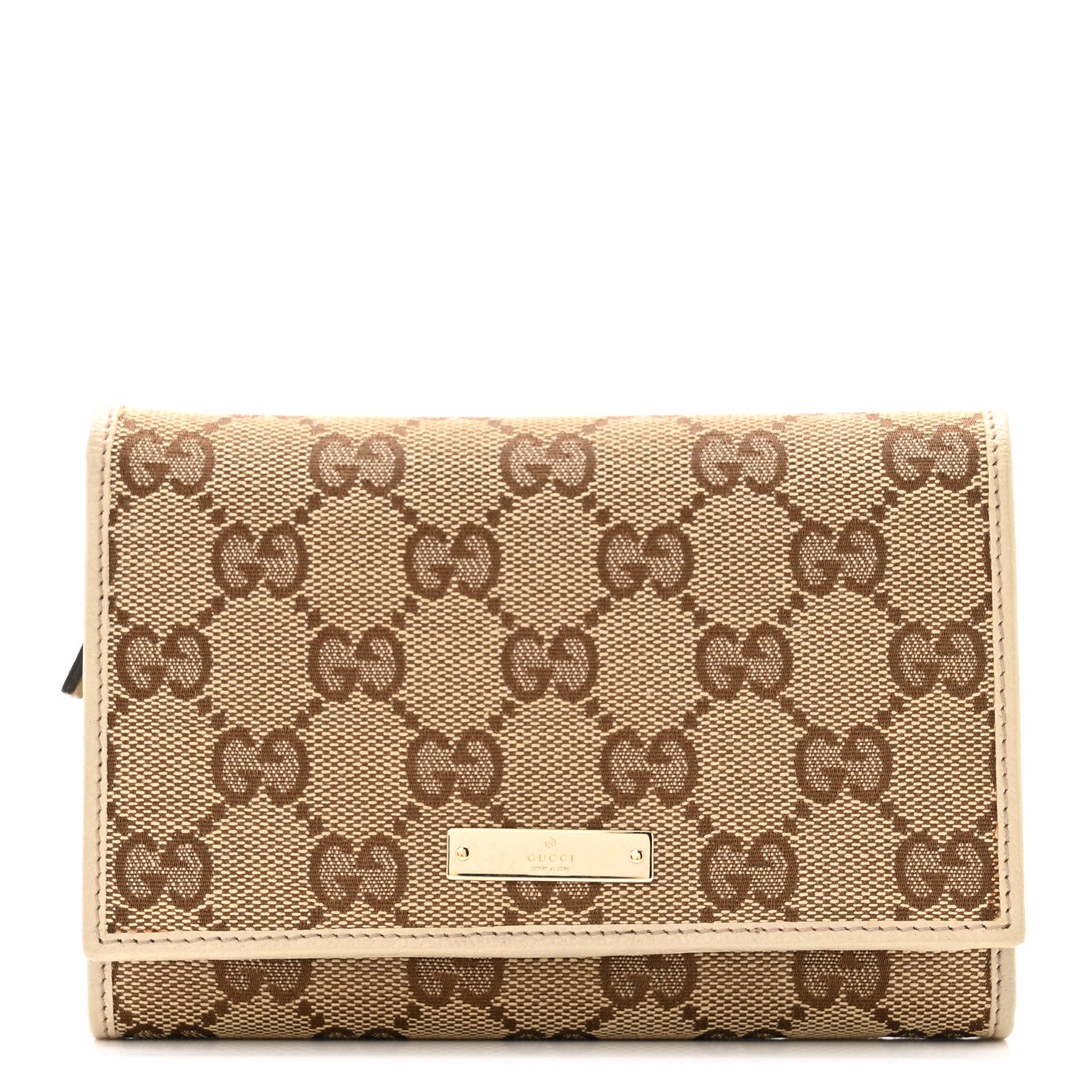 Monogram Two Fold Wallet Beige
