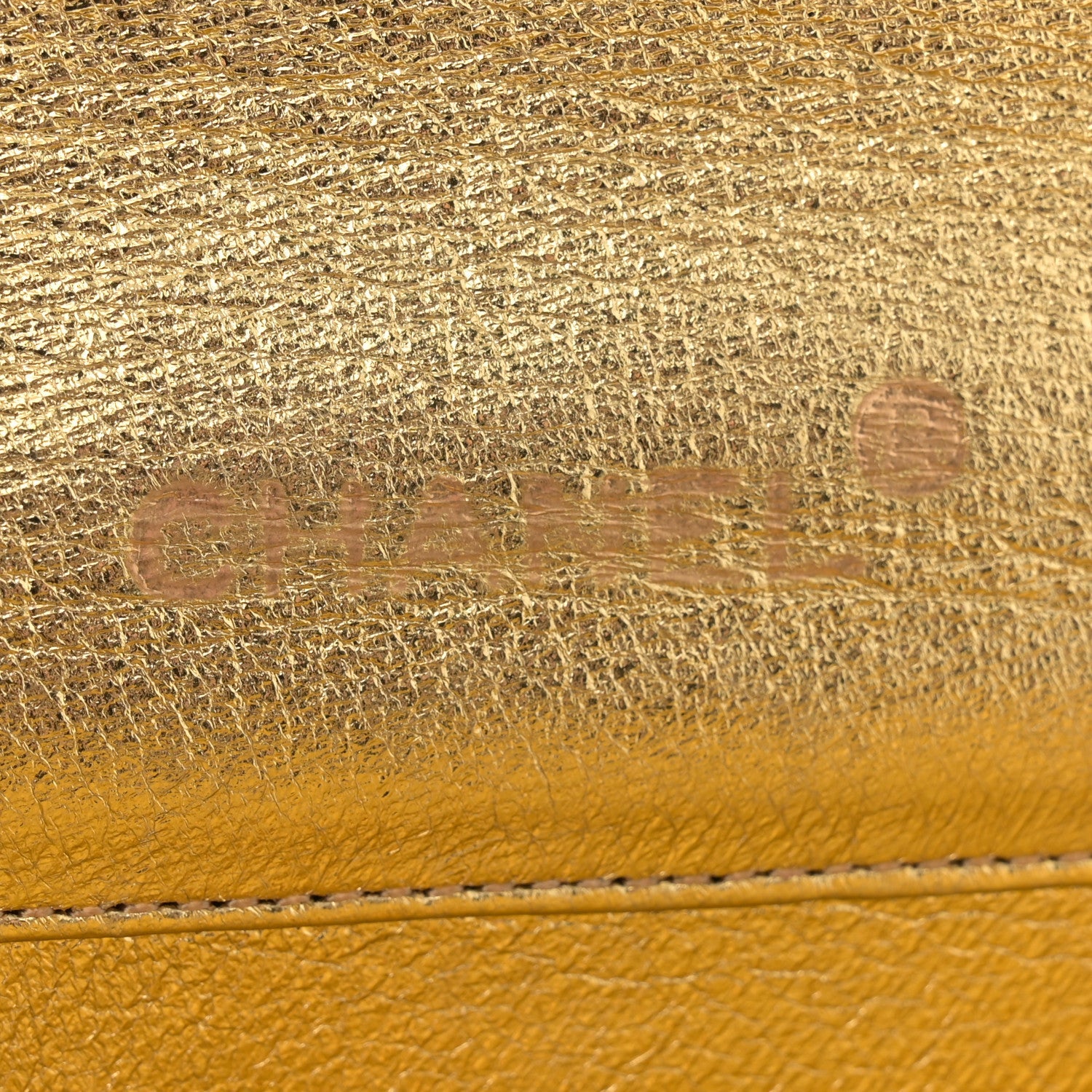 Metallic Lambskin Quilted Mini Flap Gold