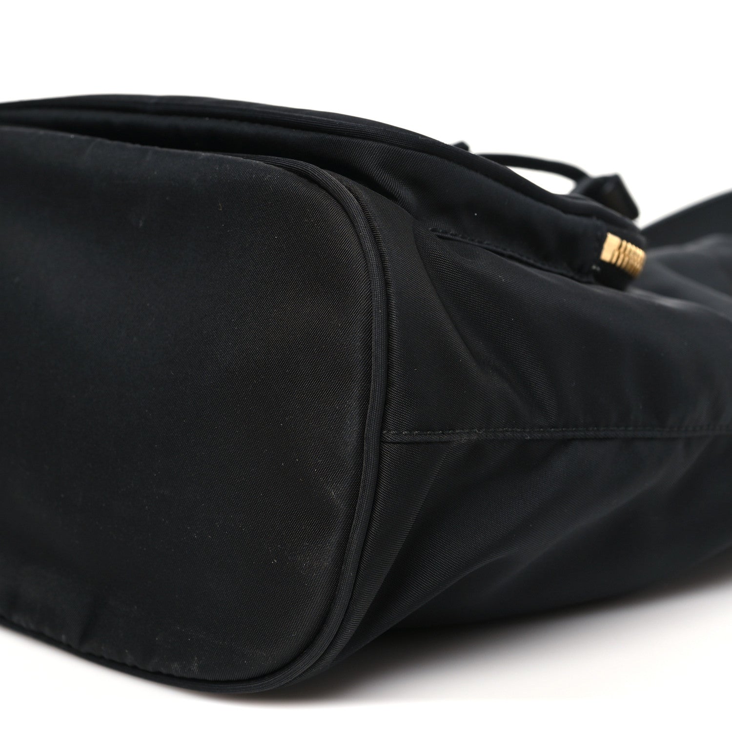 Saffiano Tessuto Nylon Mini Bucket Crossbody Bag Black