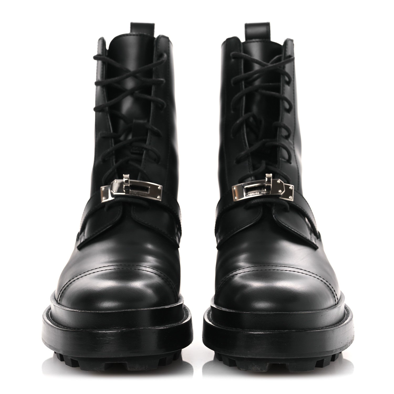 Glossed Calfskin Funk Ankle Boots 36 Black