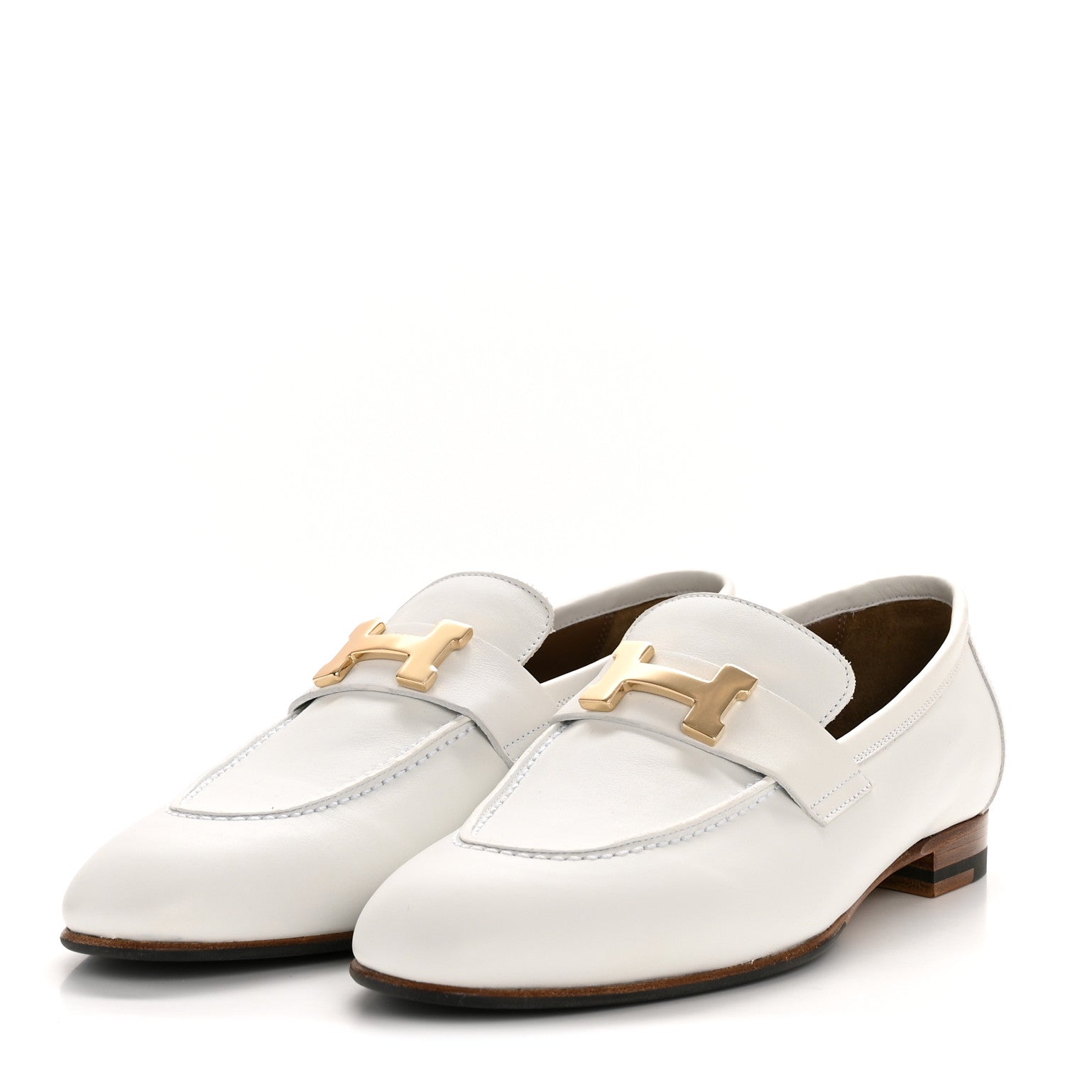 Calfskin Womens Paris Loafers 37 White