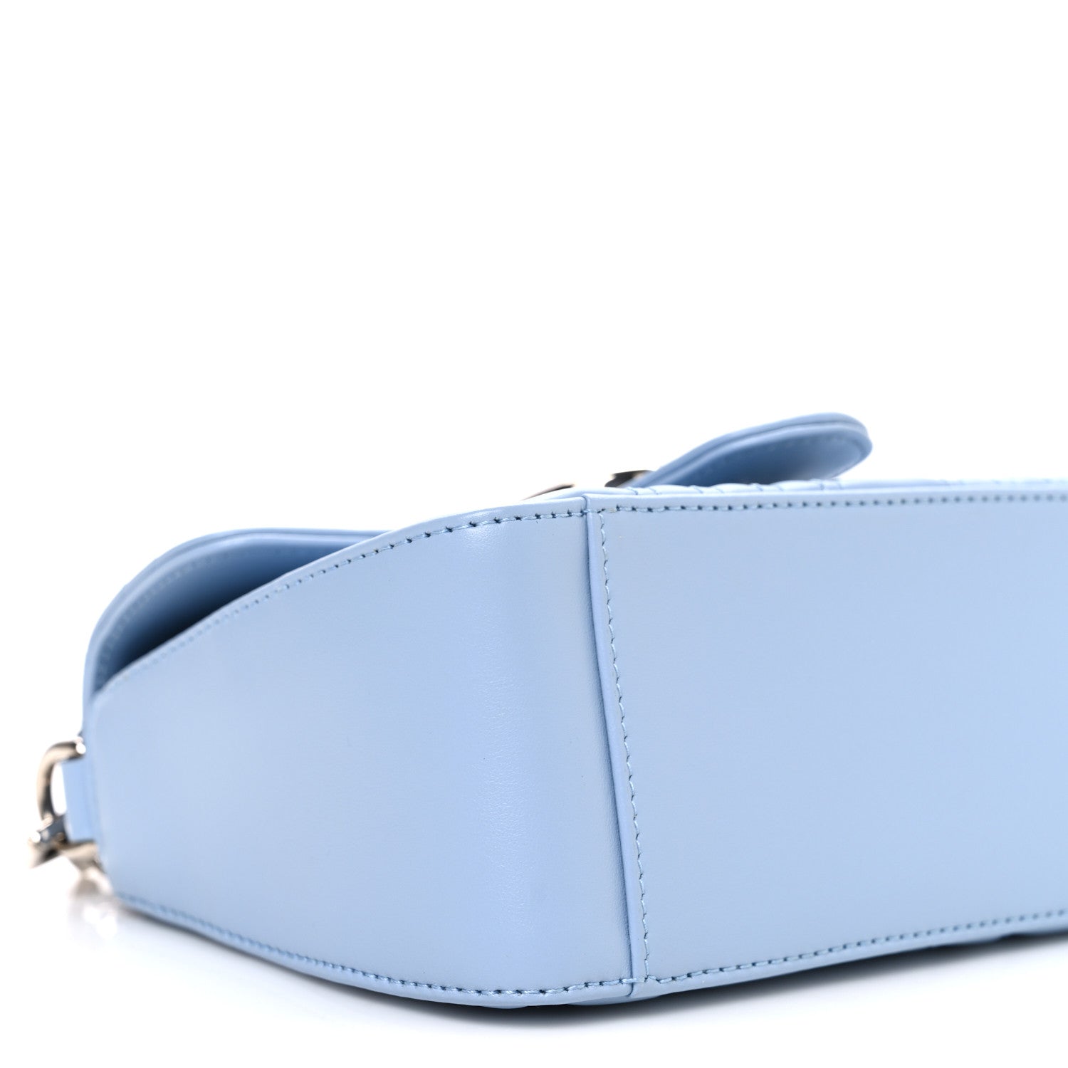 Calfskin Matelasse Mini GG Marmont Top Handle Shoulder Bag Porcelain Light Blue