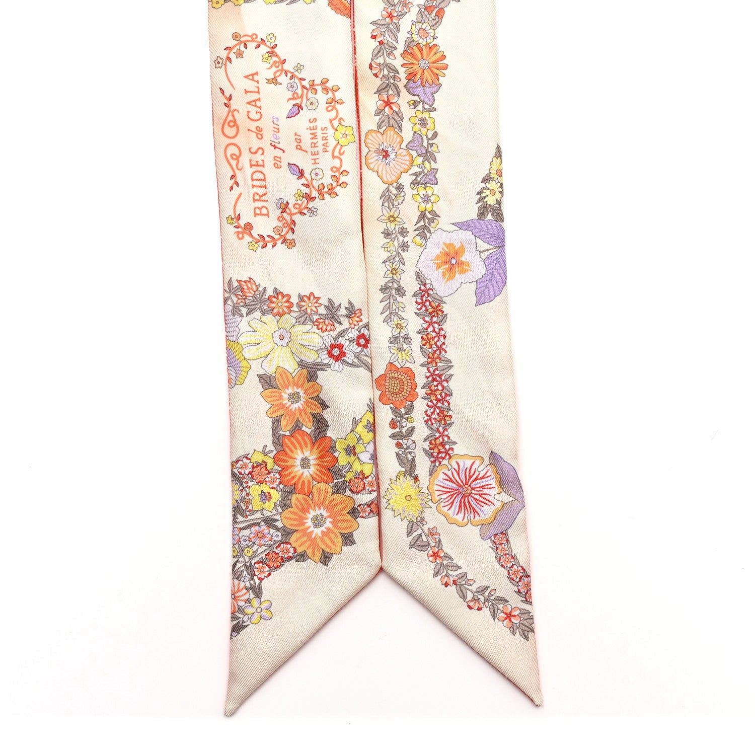 Silk Brides De Gala En Fleurs Twilly Vanille Orange Kaki