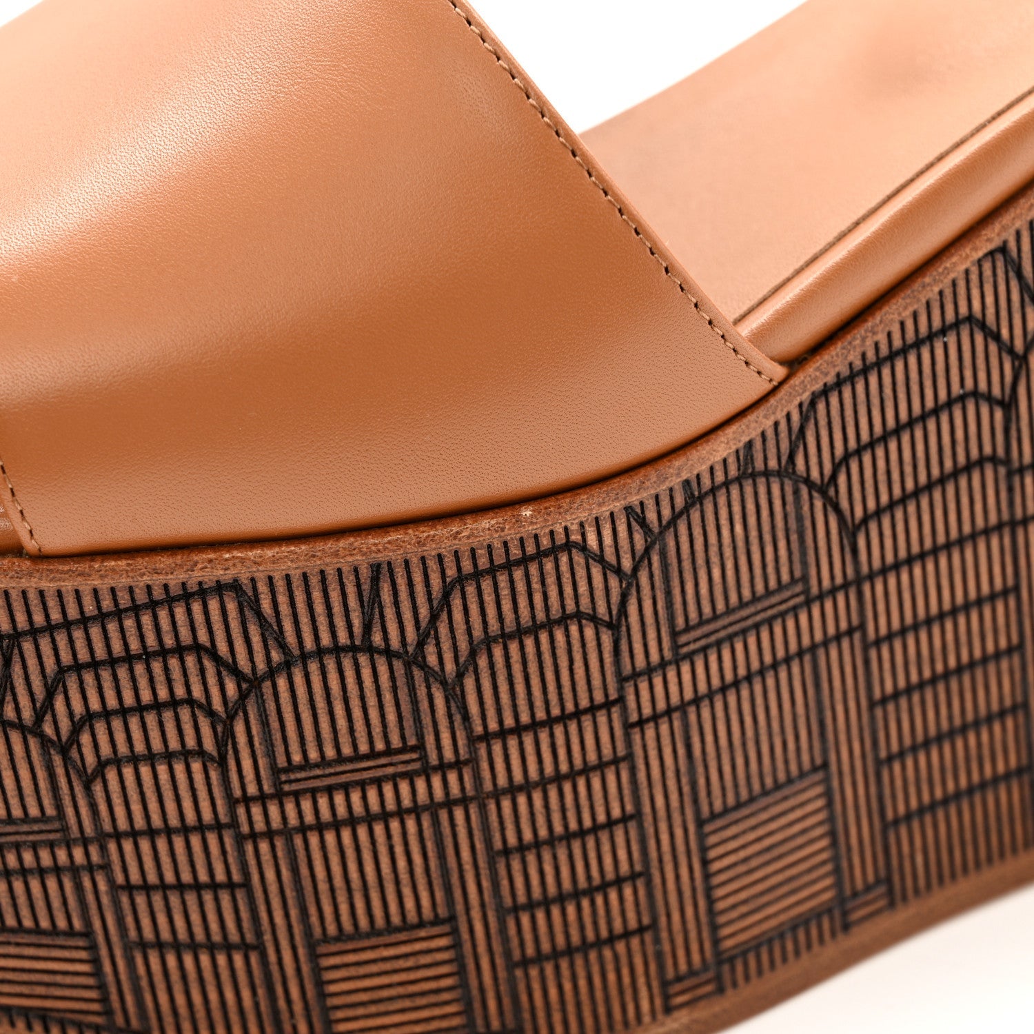 Calfskin Illusion 35 Sandals 36.5 Naturel