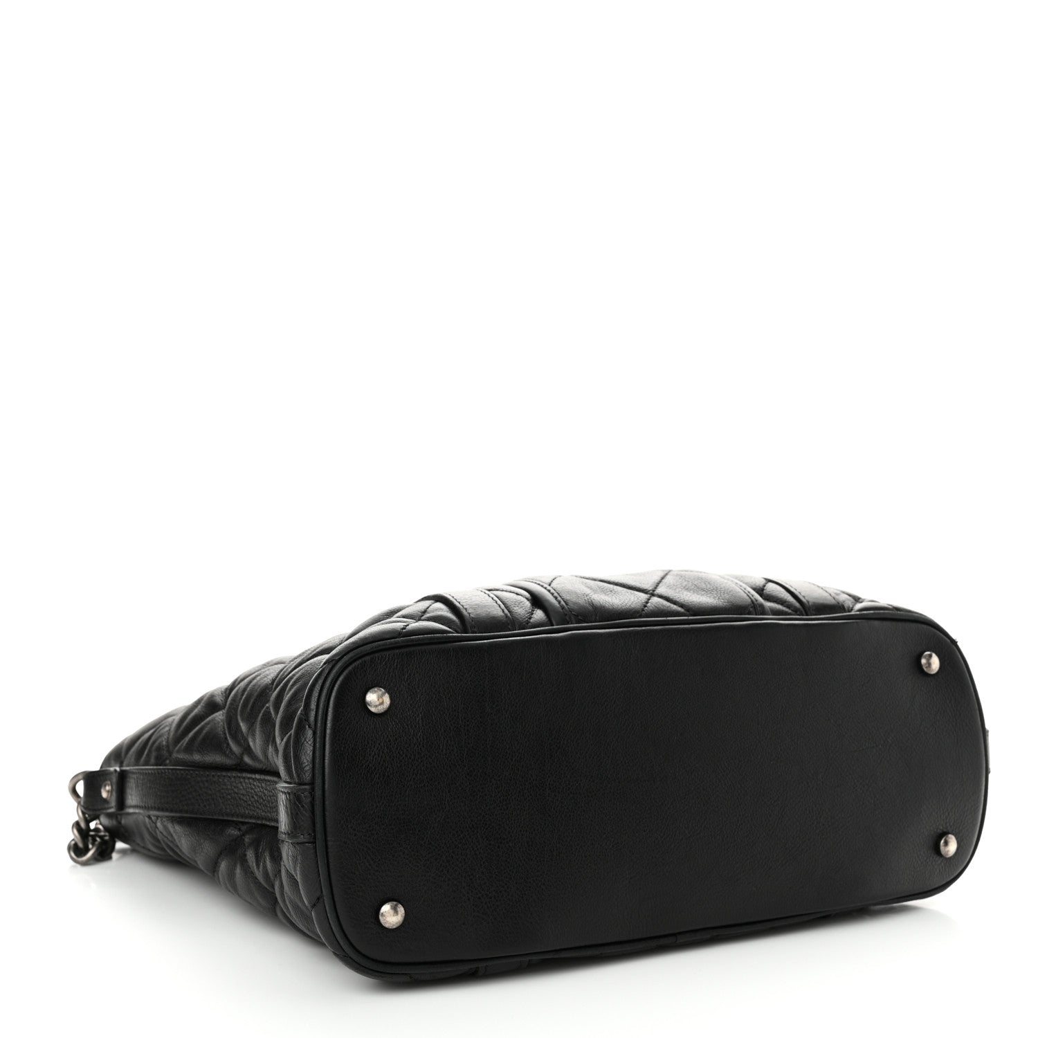 Calfskin Quilted Small Casual Riviera Tote Black