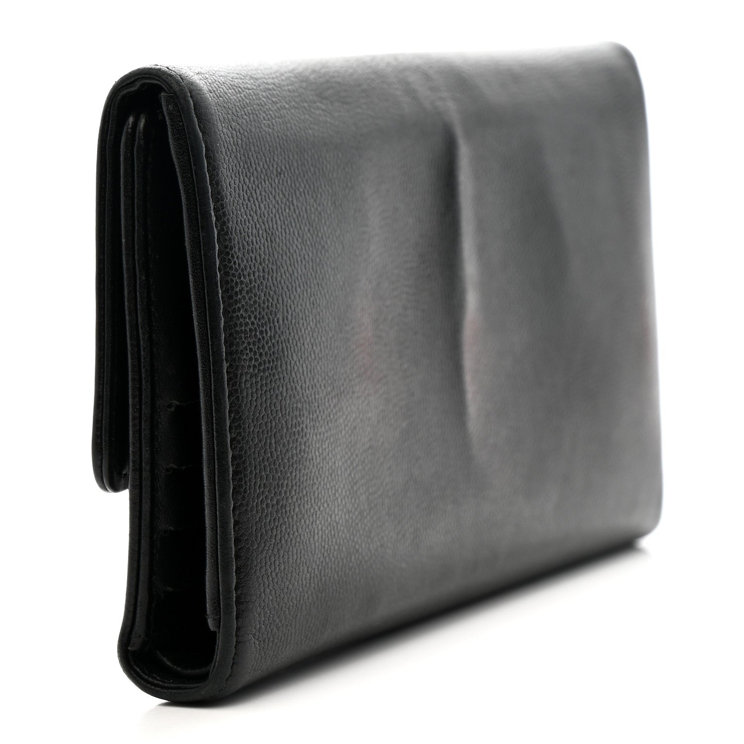 Caviar Sevruga Long Flap Wallet Black