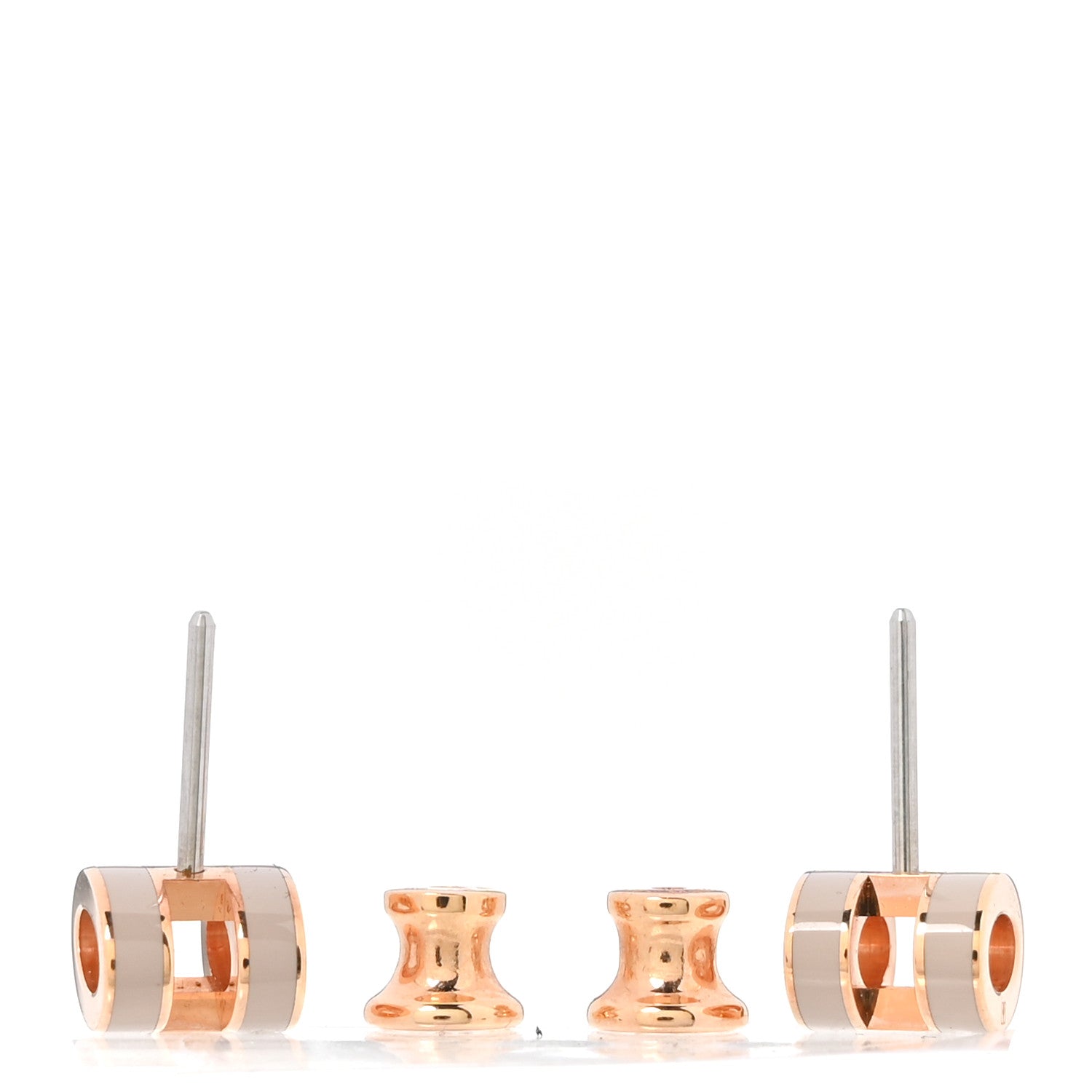 Rose Gold Lacquered Mini Pop H Earrings  Marron Glace