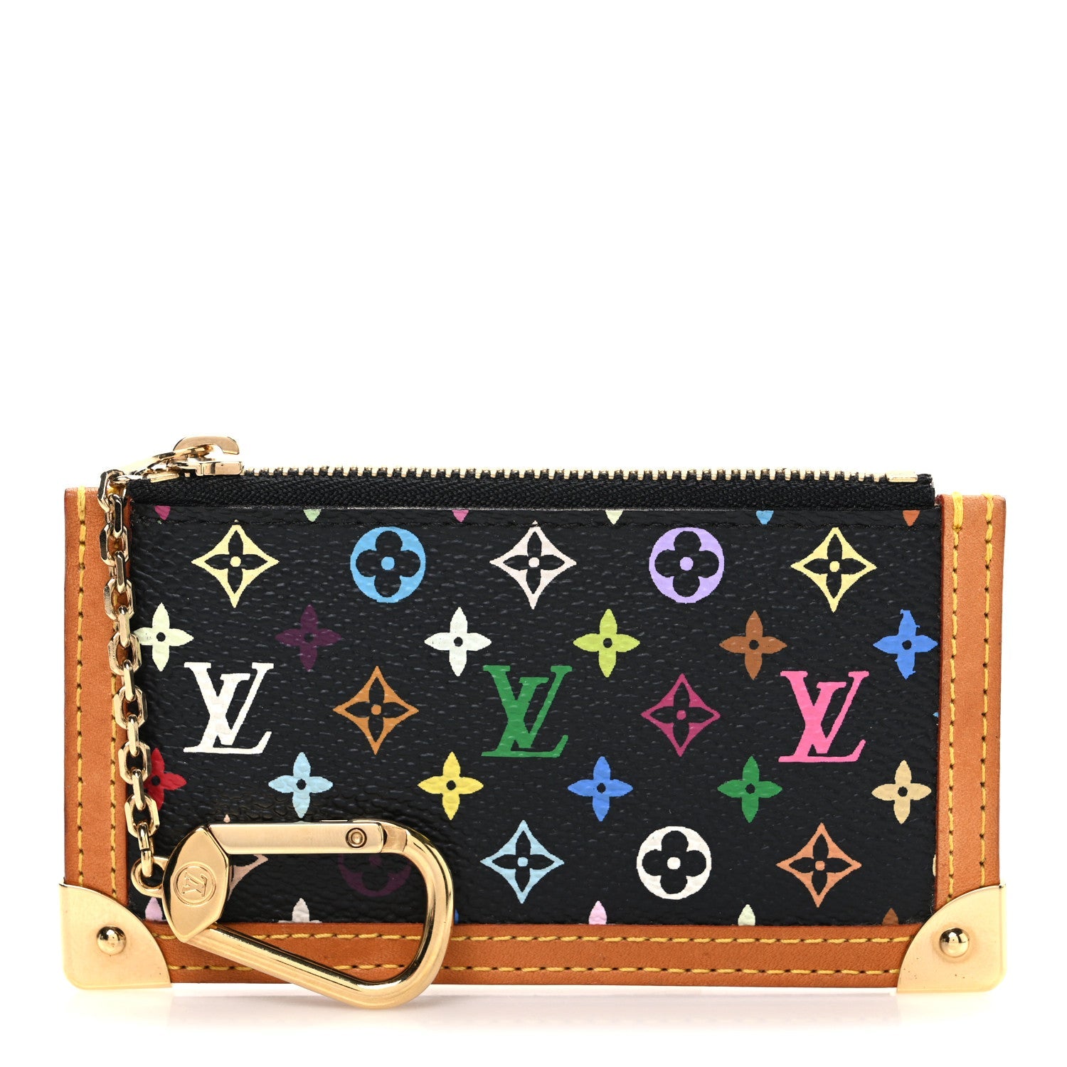Monogram Multicolor Key Pouch Black