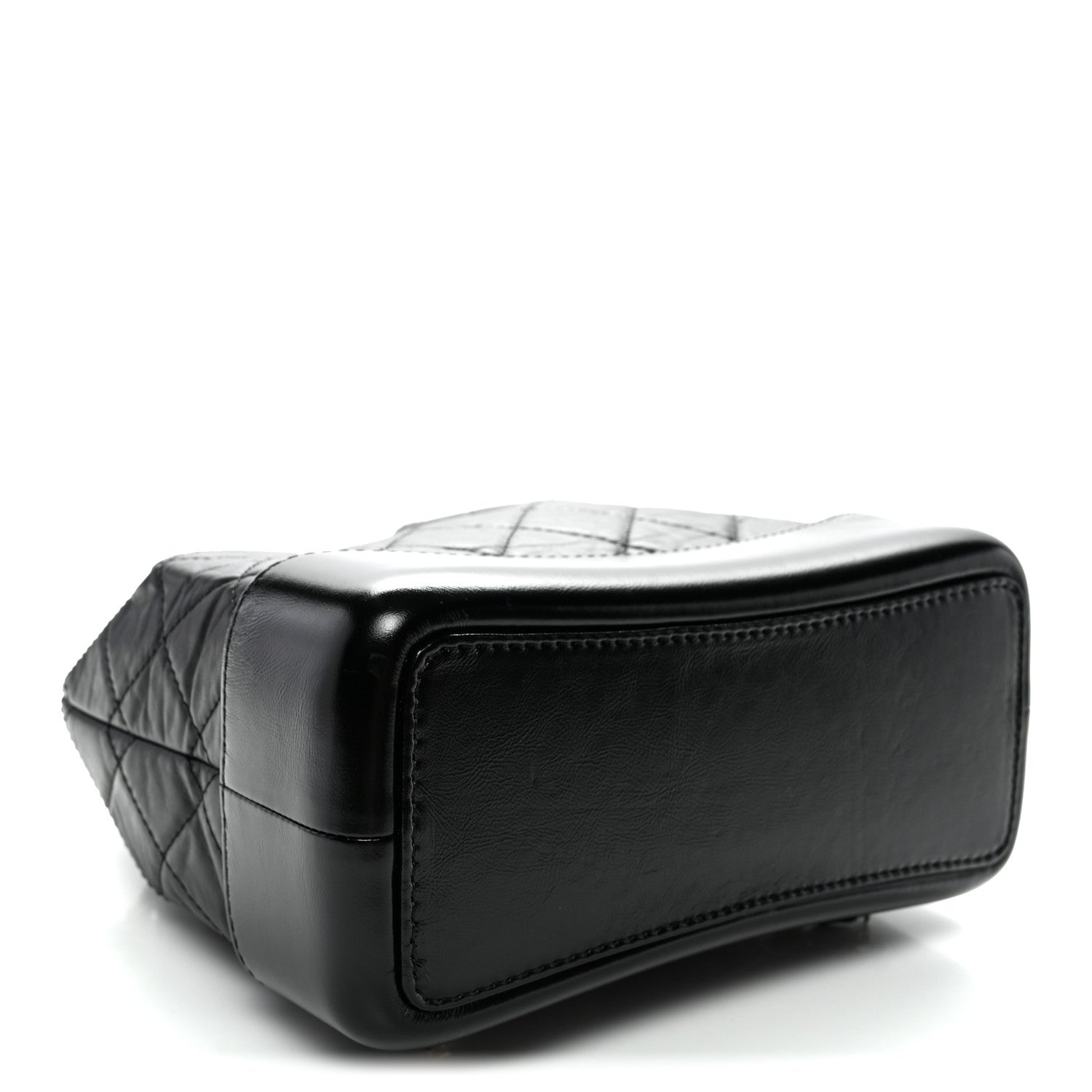 Aged Calfskin Quilted Small Gabrielle Backpack Black