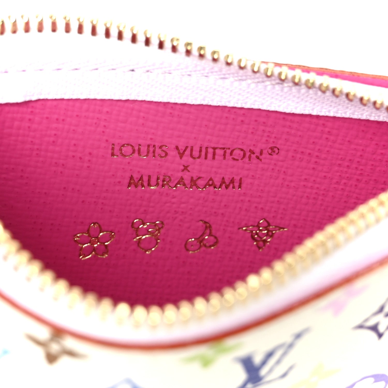 LV X TM Monogram Multicolor Key Pouch White