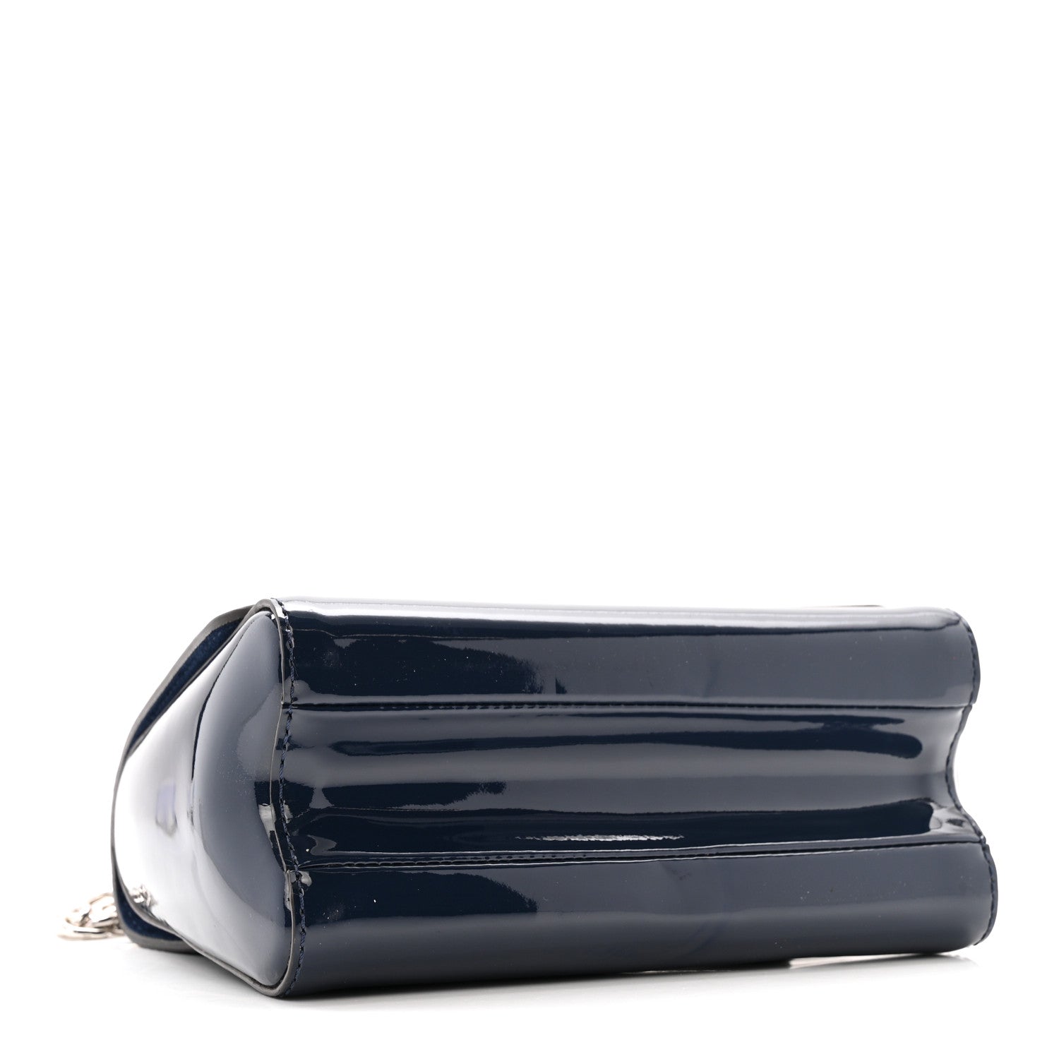 Patent Reverse Monogram Twist Shoulder Bag Navy