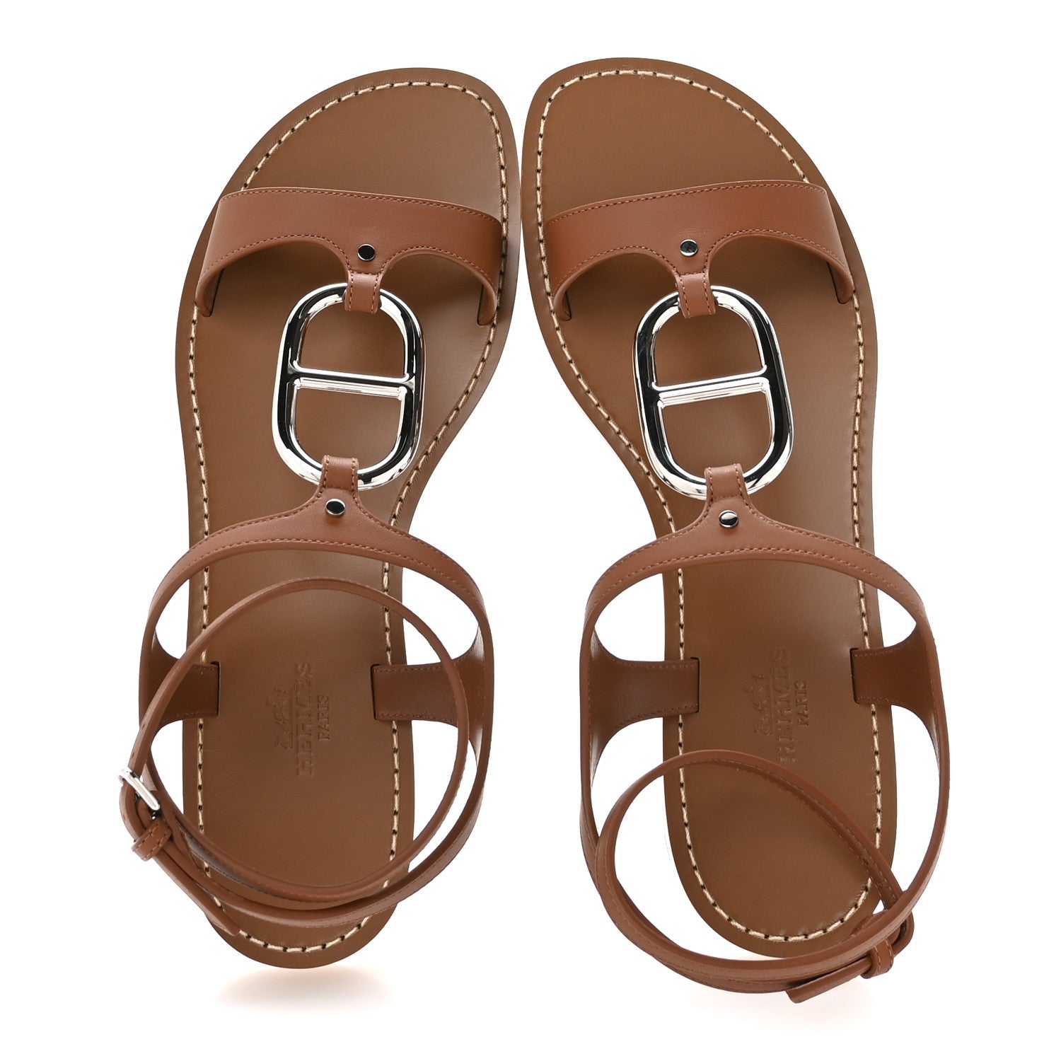 Calfskin Marinella Sandals 37 Gold