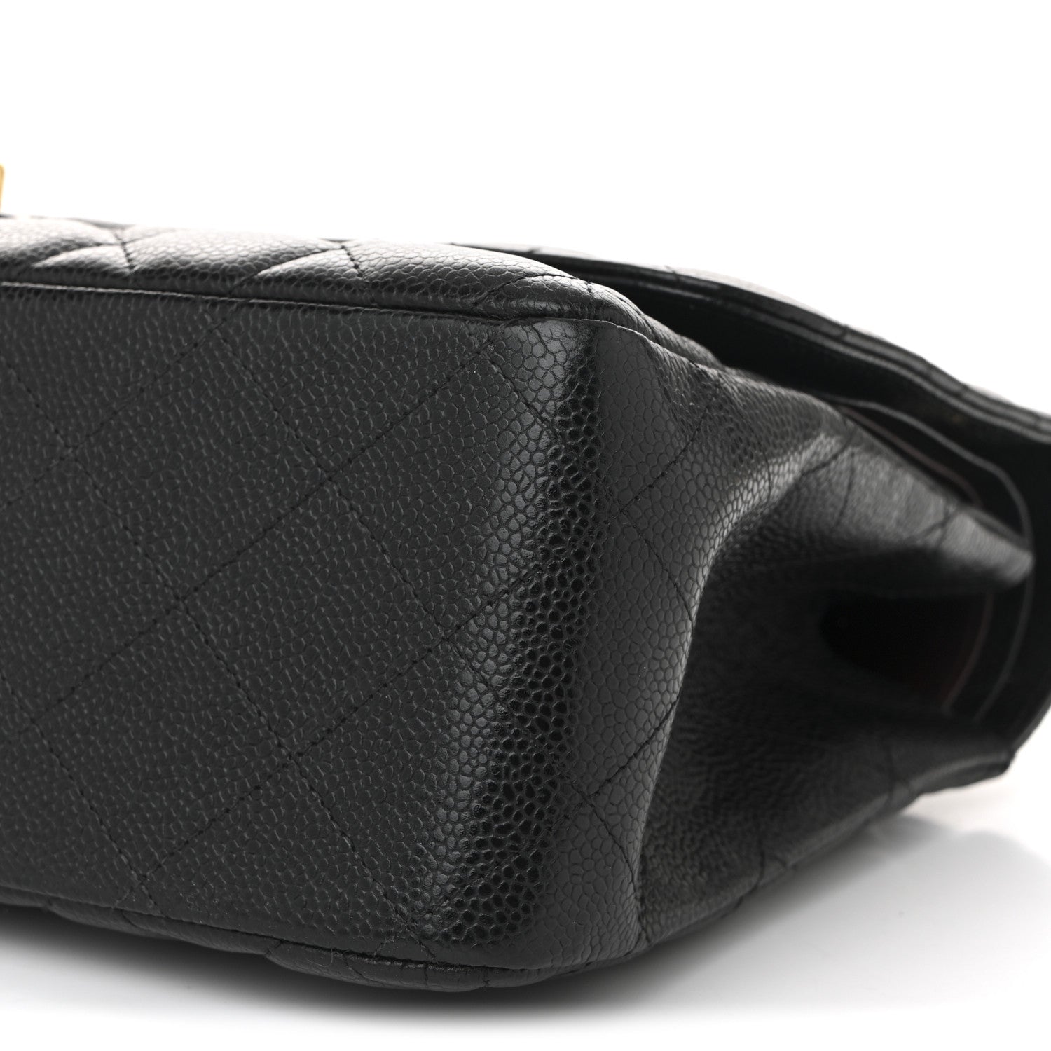 Caviar Quilted Jumbo Double Flap Black