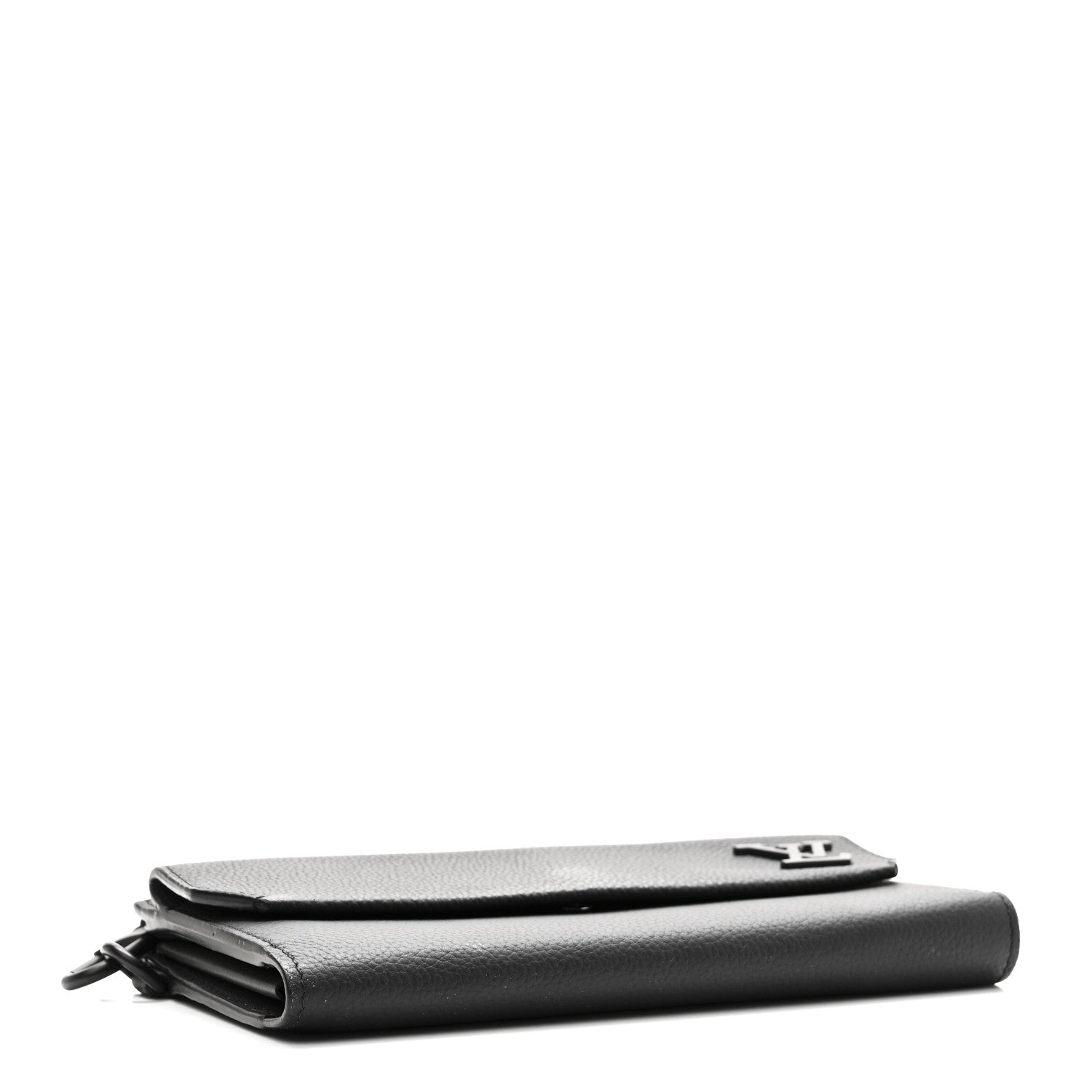 Grained Calfskin Aerogram Long Wallet Black