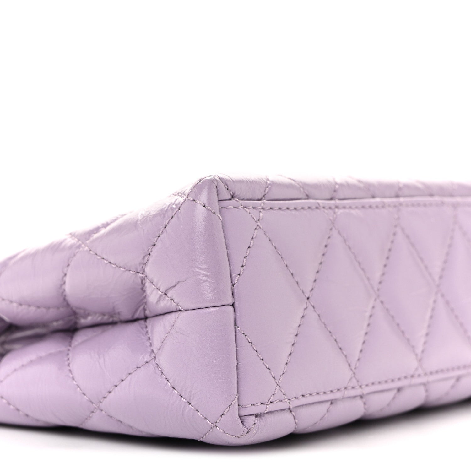Shiny Aged Calfskin Quilted Nano Kelly Shopper Lilac