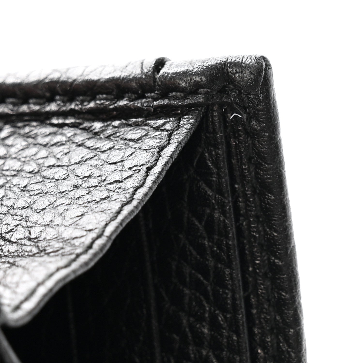 Pebbled Calfskin Large Soho Continental Wallet Black